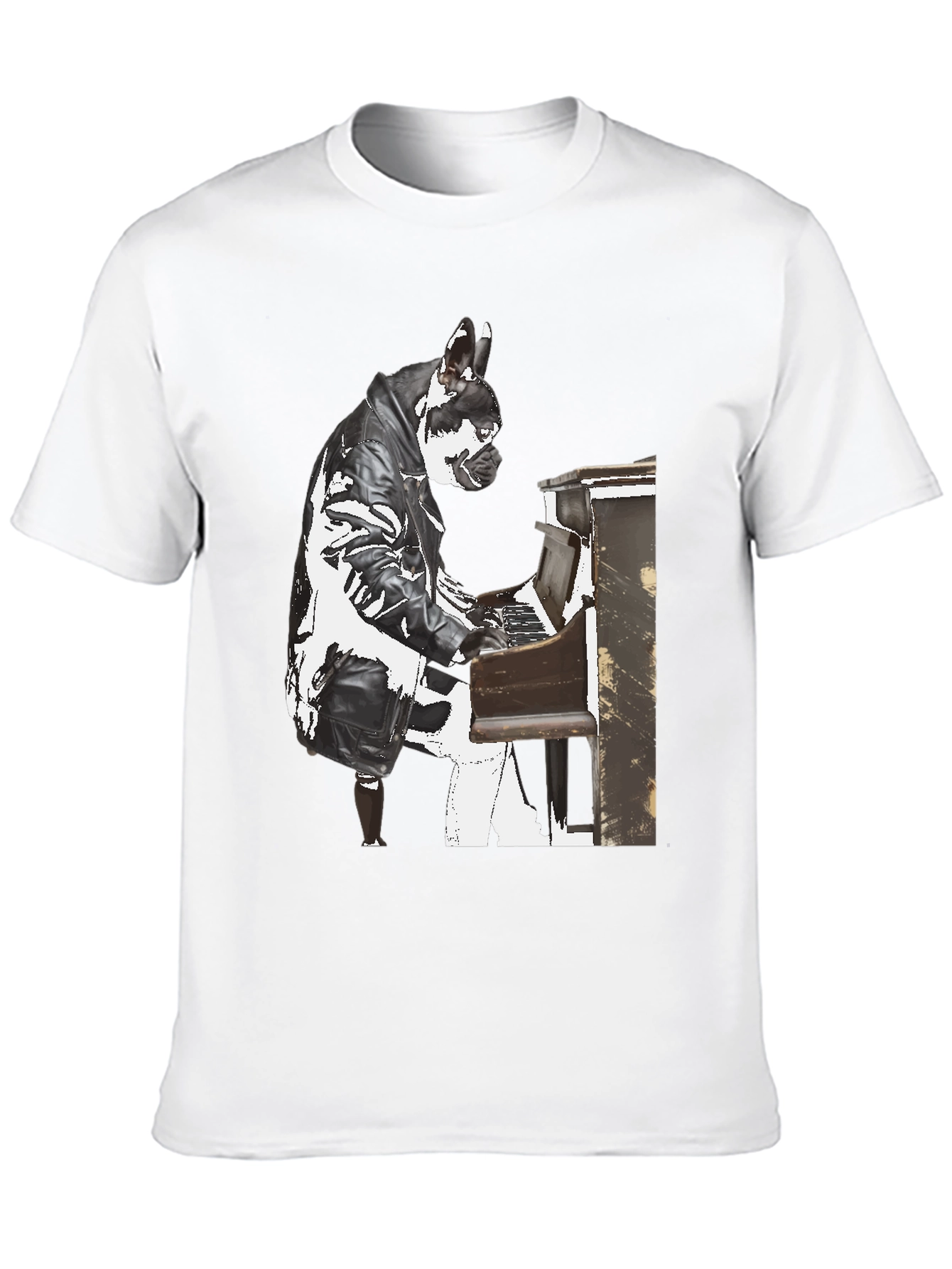 Black Piano Dog T-Shirt - Quirky Style view 10