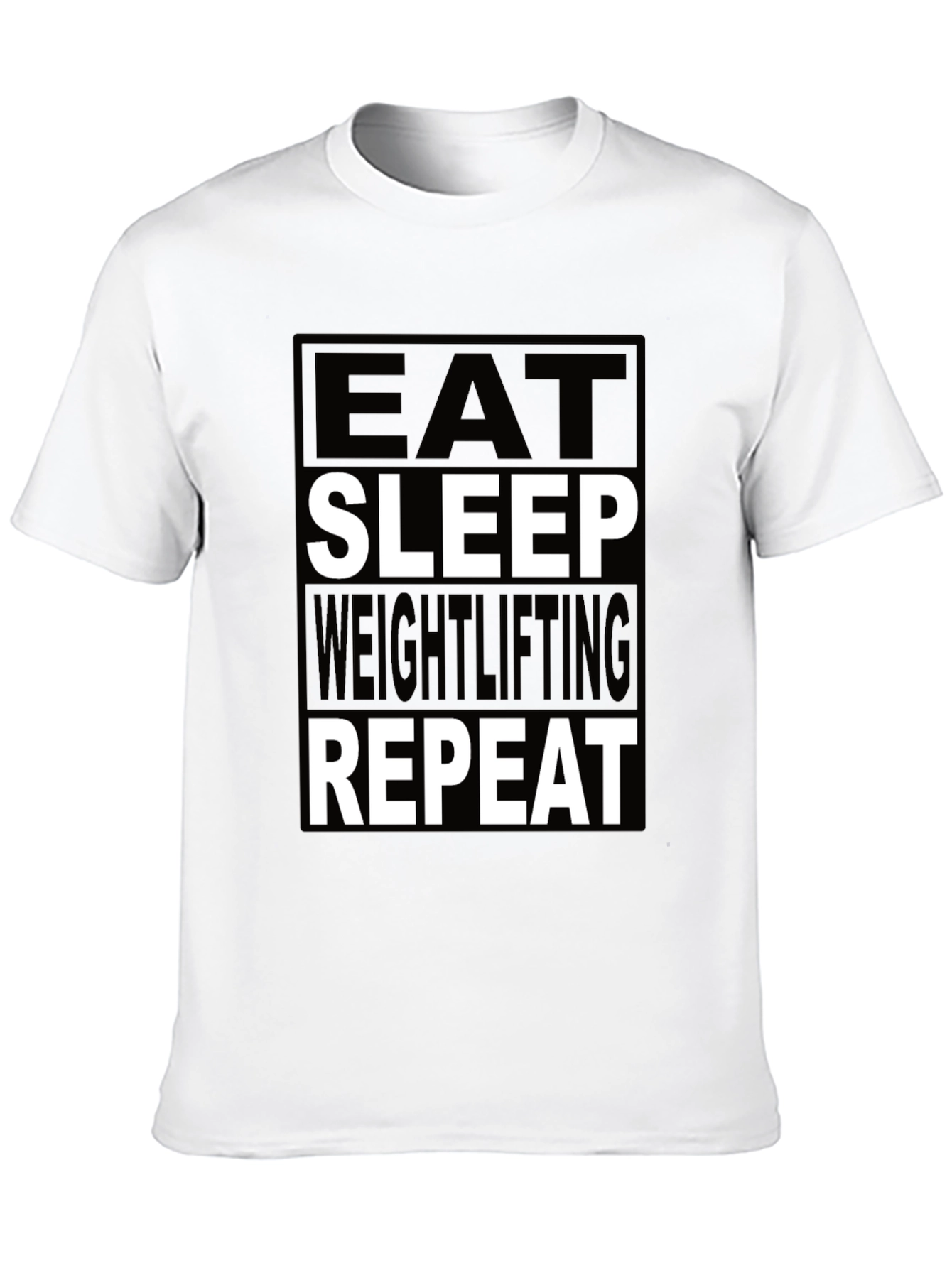 Black Eat Sleep Weightlifting Repeat Black T-Shirt view 10