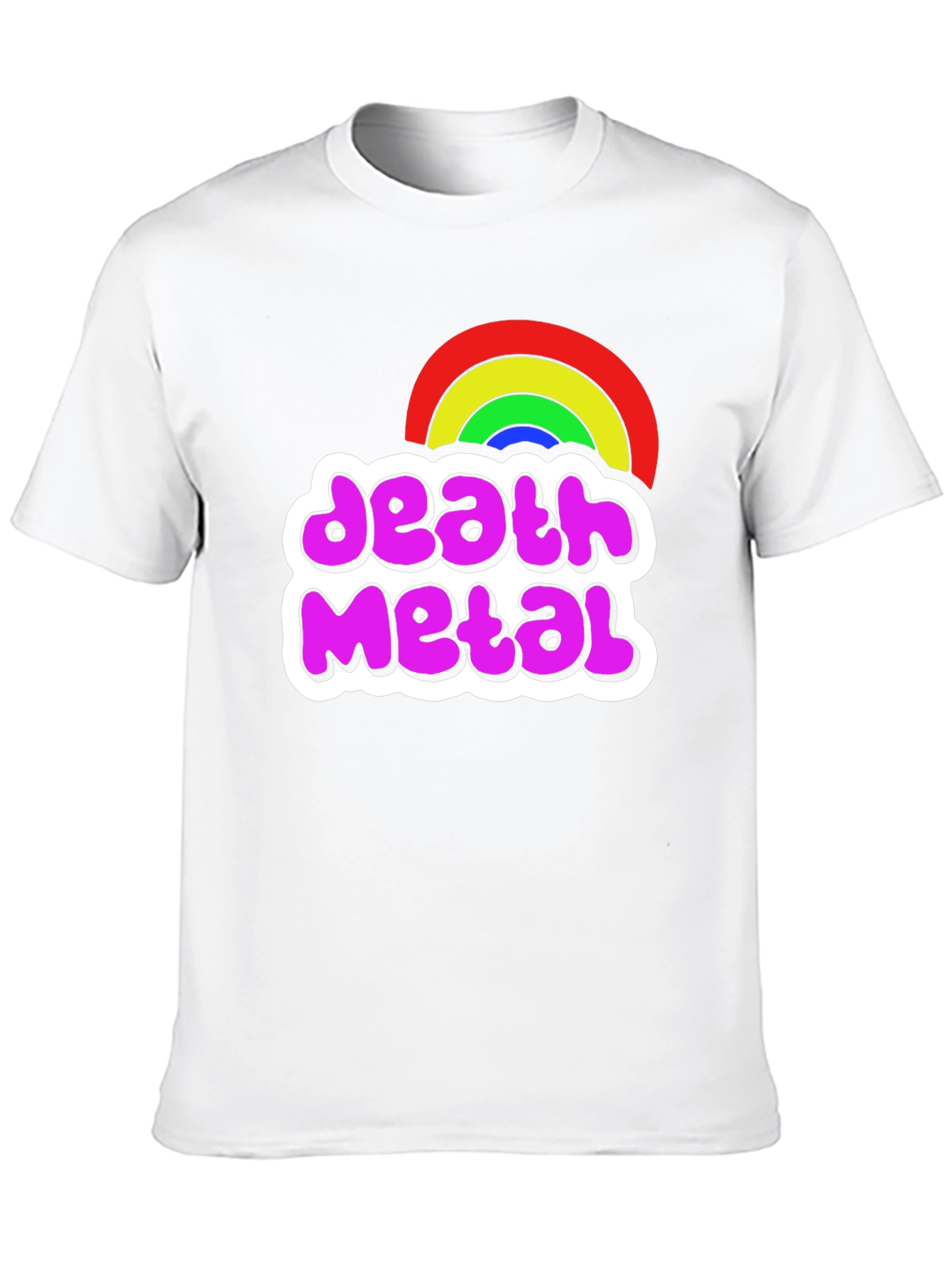 Black Death Metal Rainbow T-Shirt - Soft Cotton Tee view 10