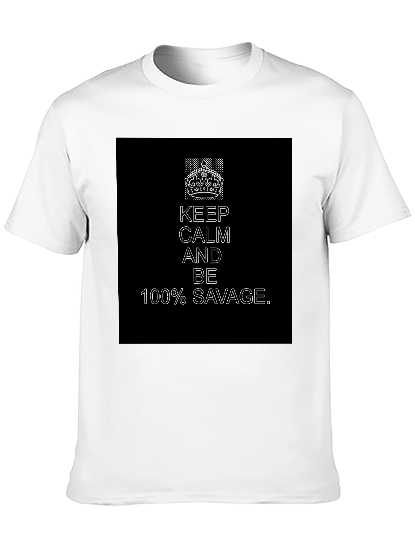 Black Keep Calm 100% Savage Graphic Tee - Black view 10