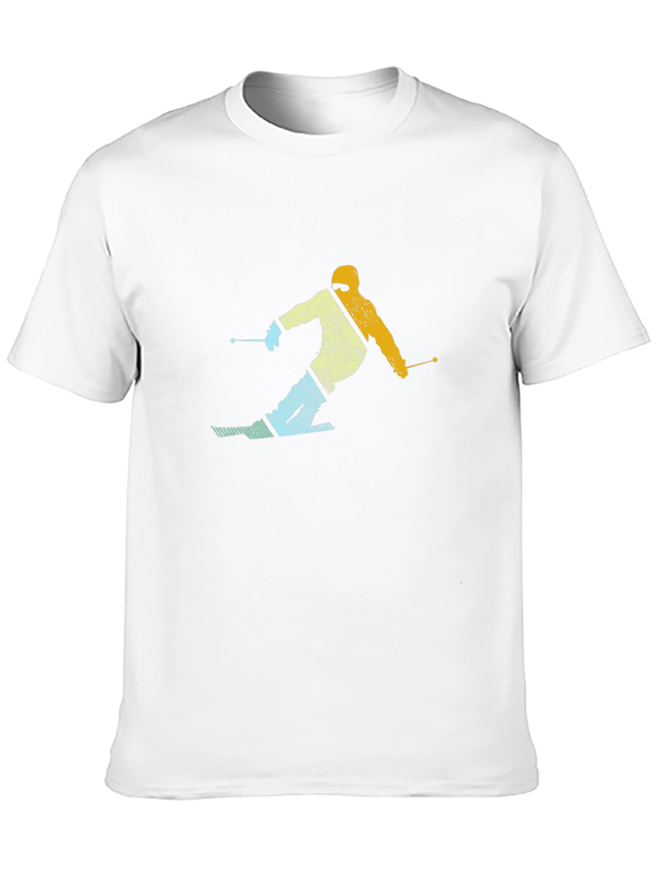 Black Retro Skier Graphic Black T-Shirt view 10