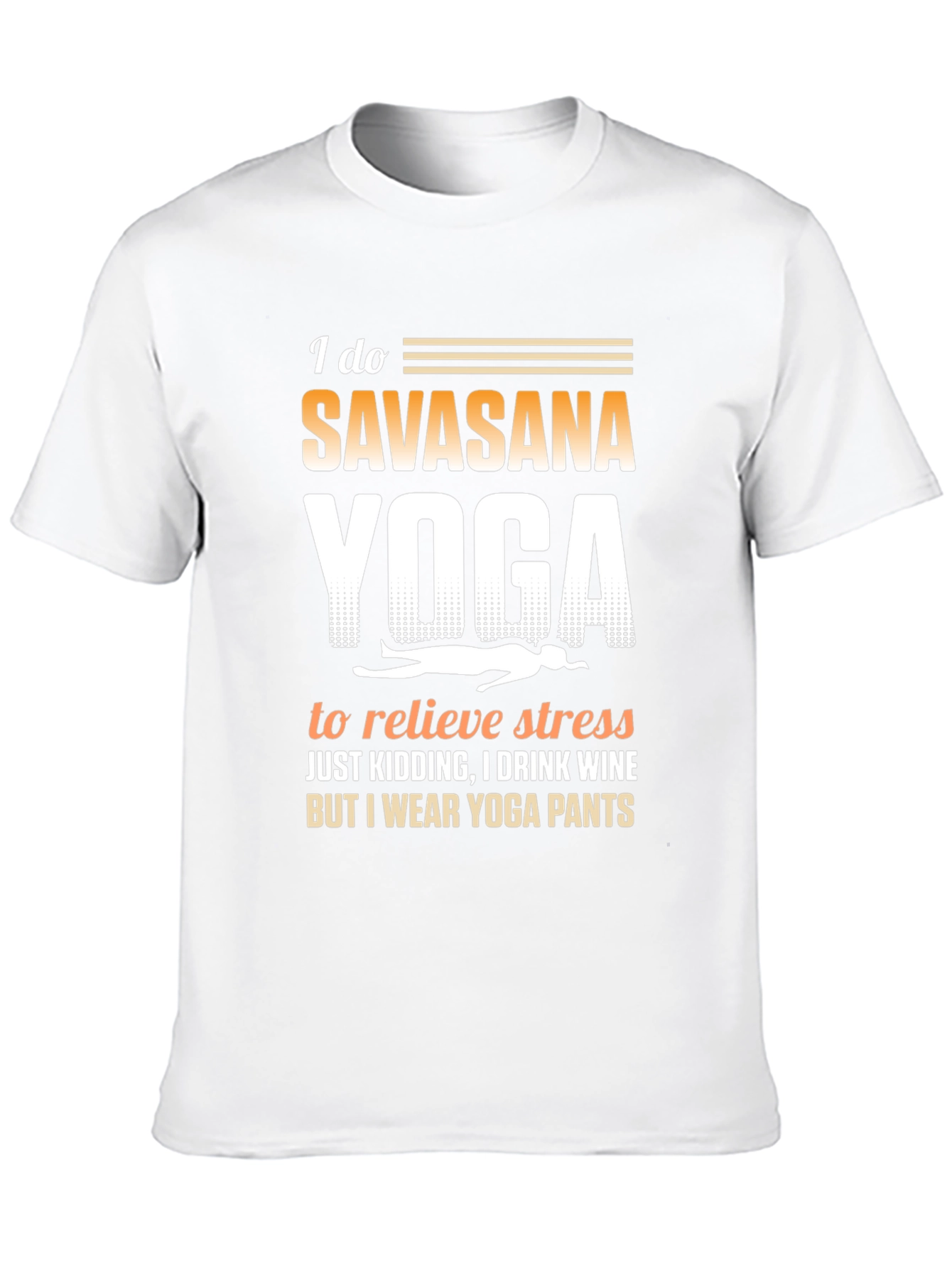 Black Funny Yoga T-Shirt Savasana Wine Pants Tee view 10
