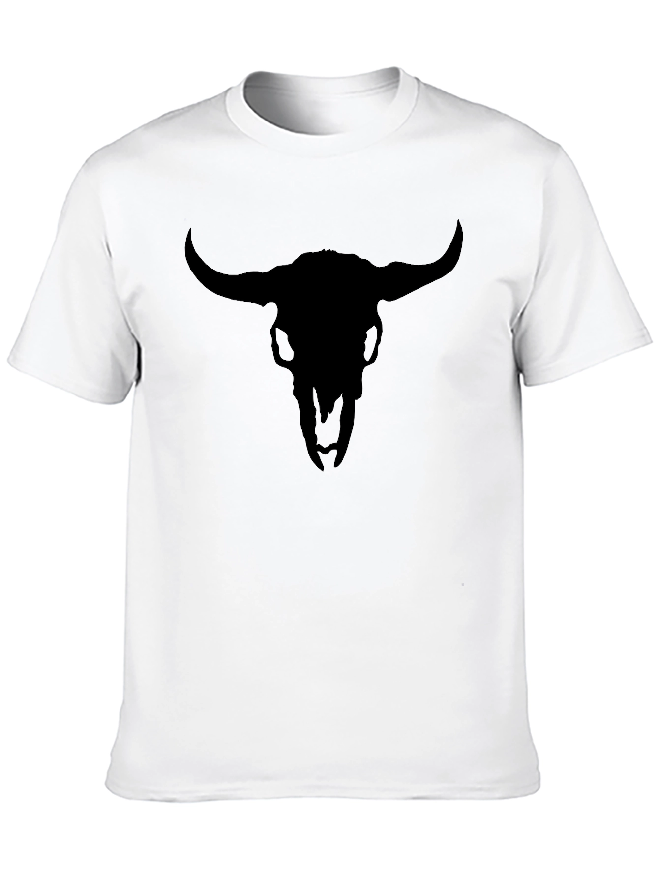 Black Black Bull Skull Graphic Tee - Men's Casual Style view 10