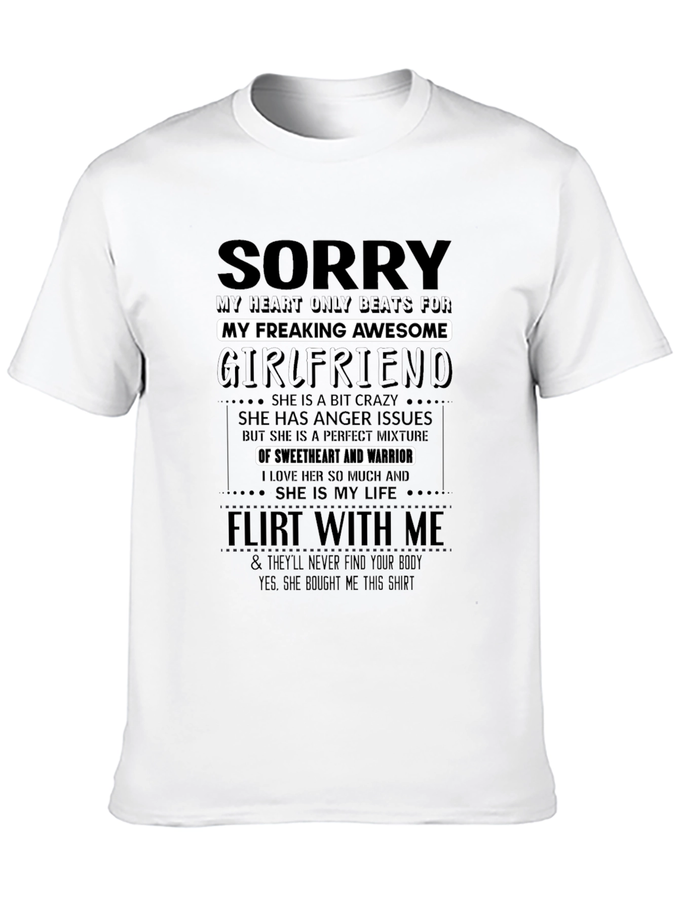 Black Sorry My Awesome Girlfriend T-Shirt view 10