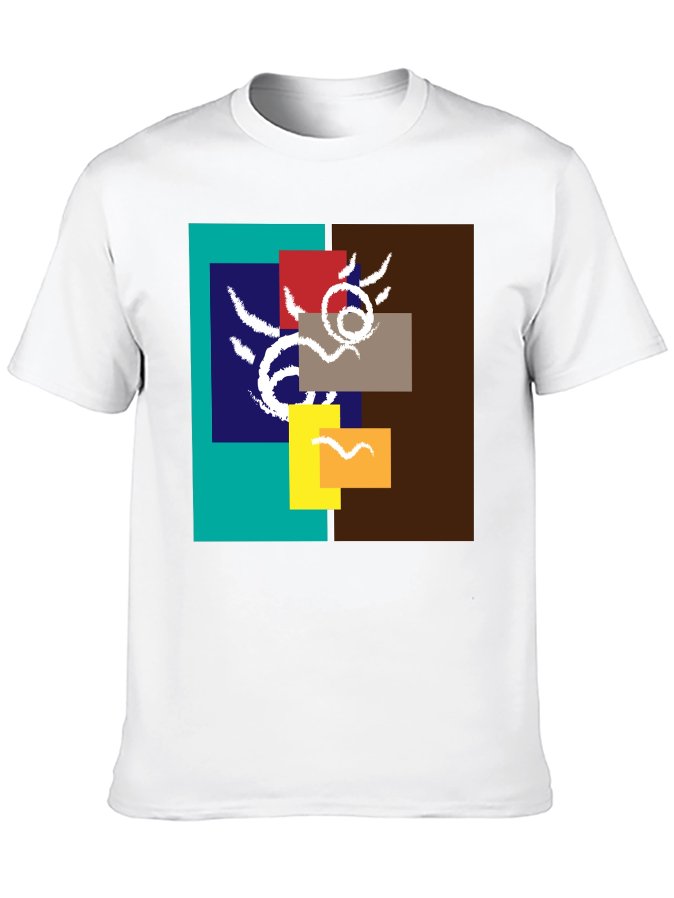 Black Abstract Graphic Print Crew Neck Tee view 10