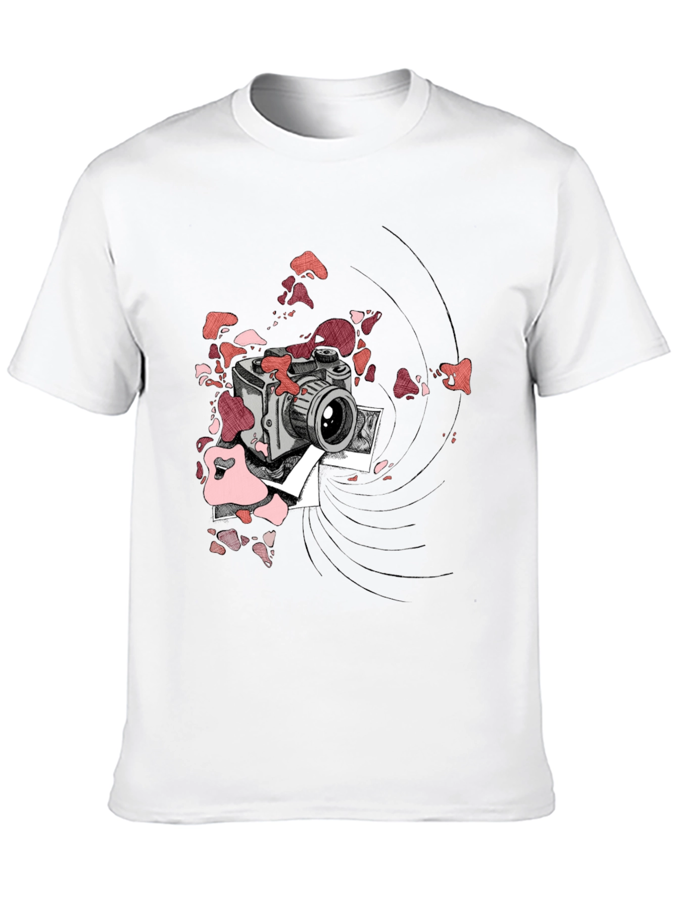 Black Retro Camera Graphic Tee - Black Cotton T-Shirt view 10