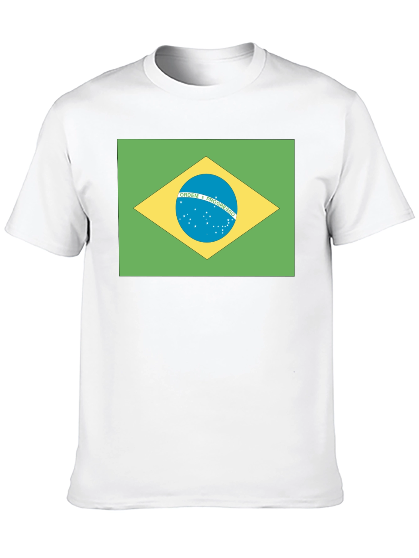 Black Brazil Flag T-Shirt - Black Crew Neck Tee view 10