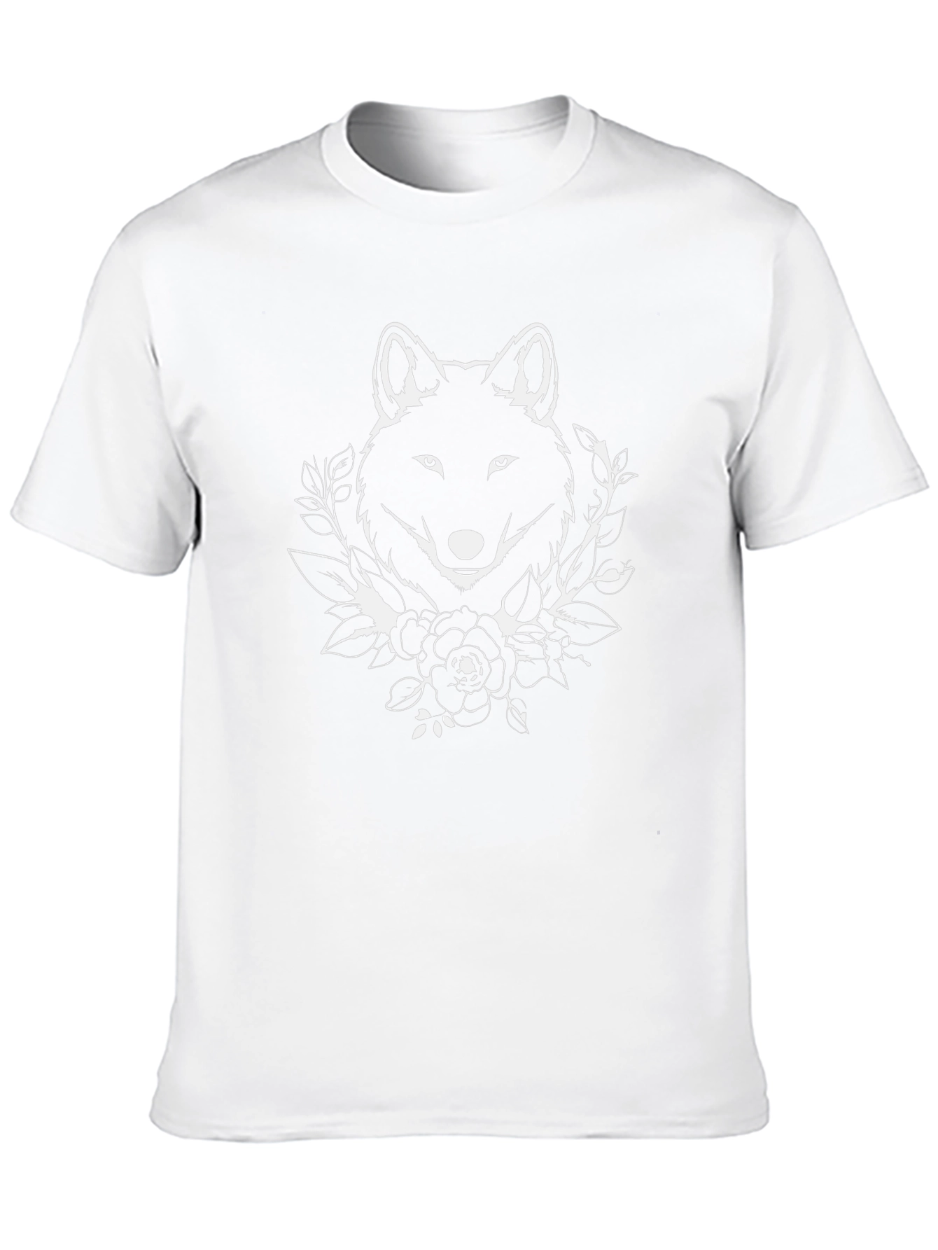 Black Wolf & Roses Graphic Black Tee view 10