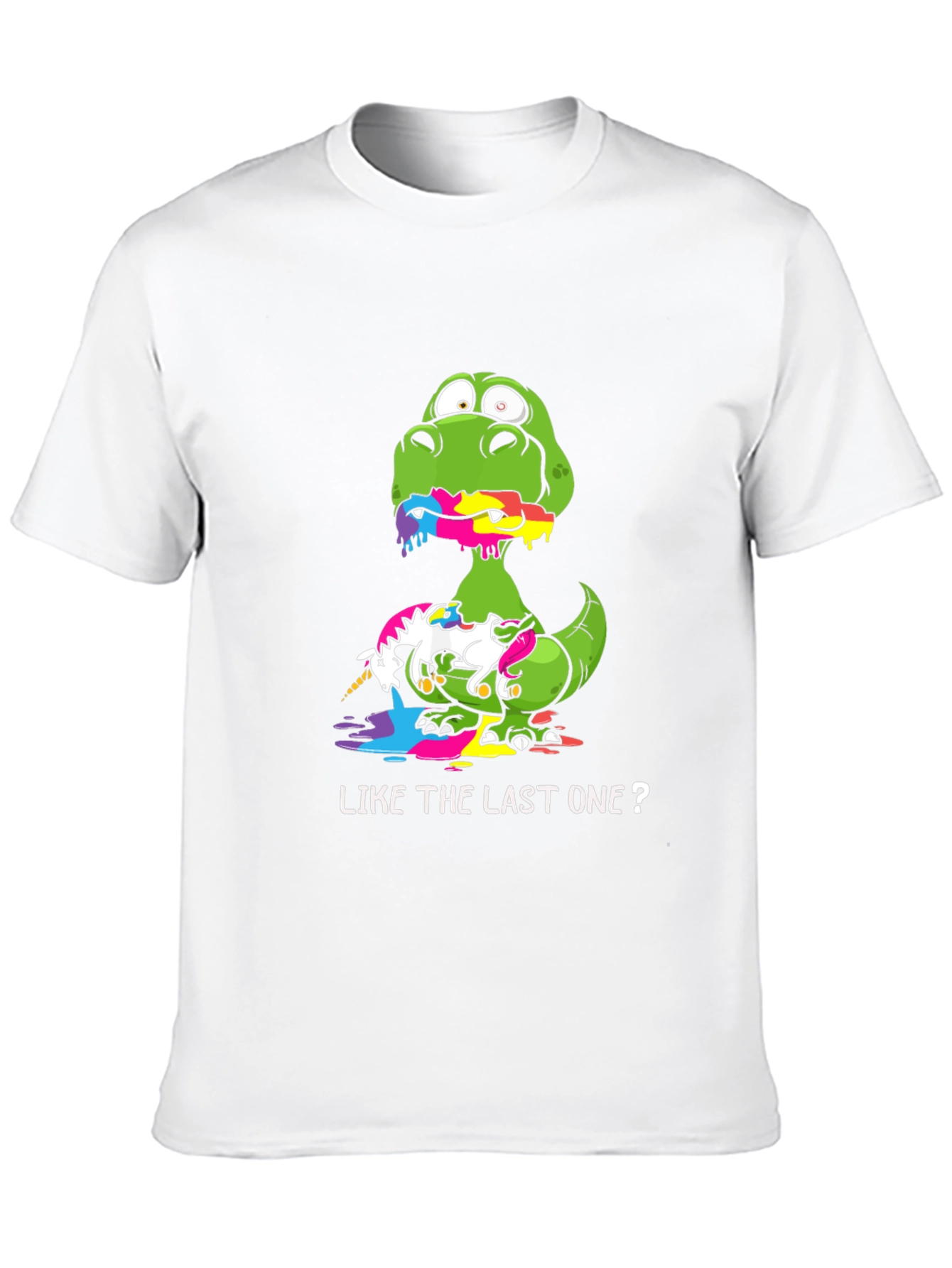 Black Dinosaur Eating Unicorn T-Shirt Funny Dino Tee view 10