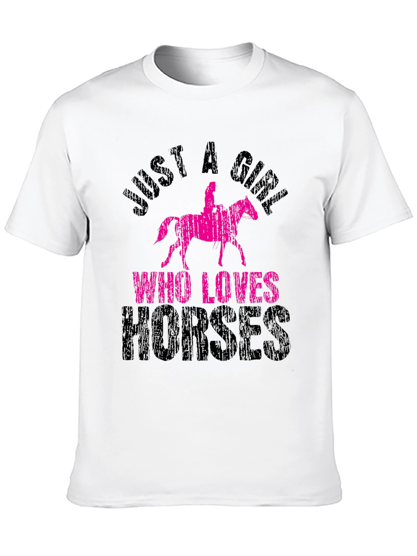 Black Just A Girl Who Loves Horses T-Shirt view 10