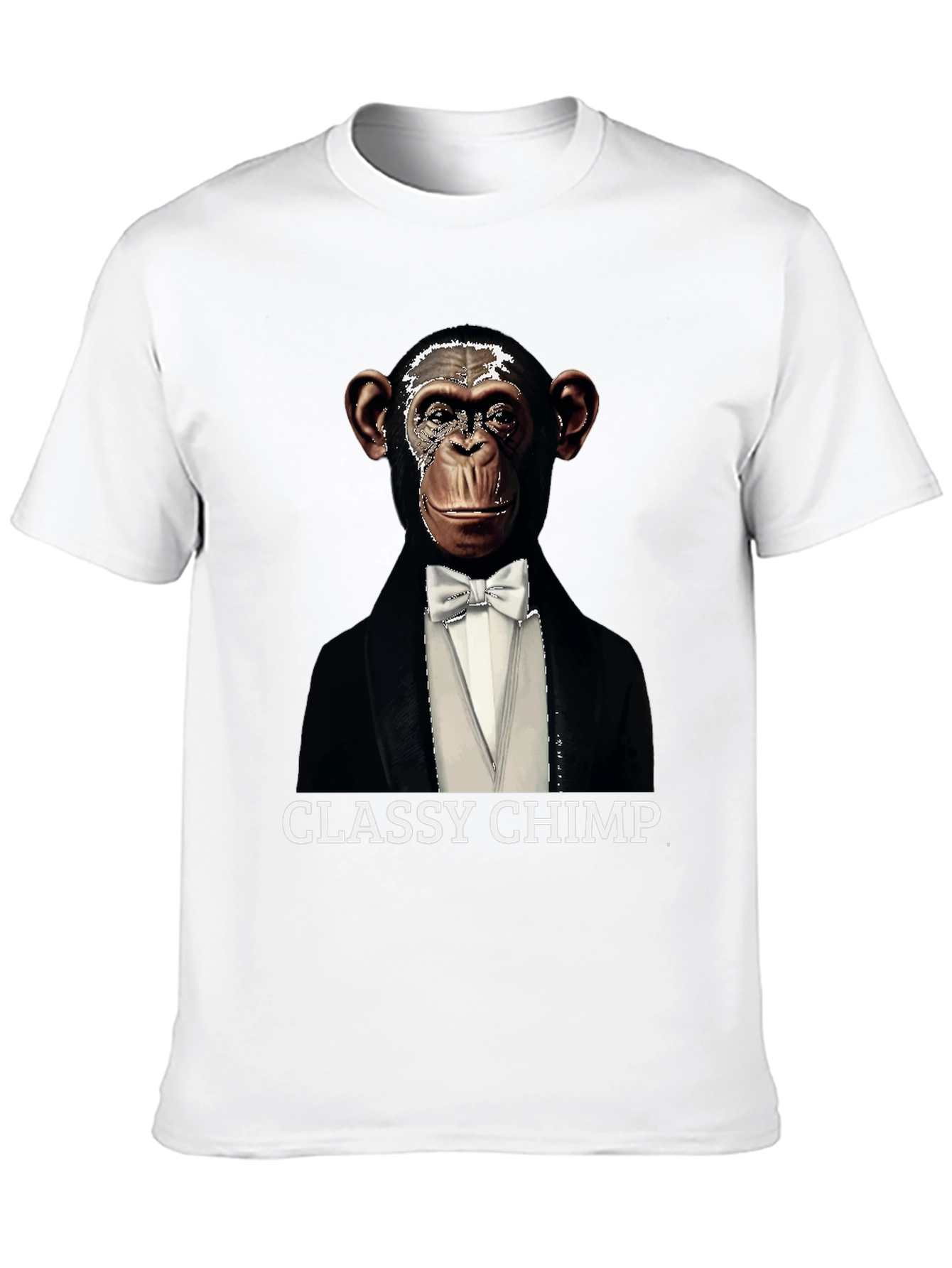 Black Classy Chimp Graphic Tee - Novelty Tuxedo T-Shirt view 10