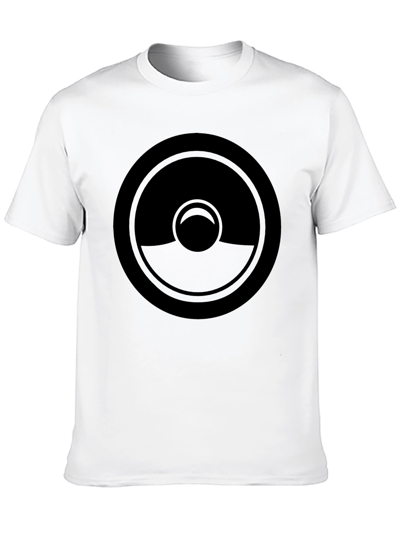 Black Stylish Black Graphic Tee - Circular Design view 10