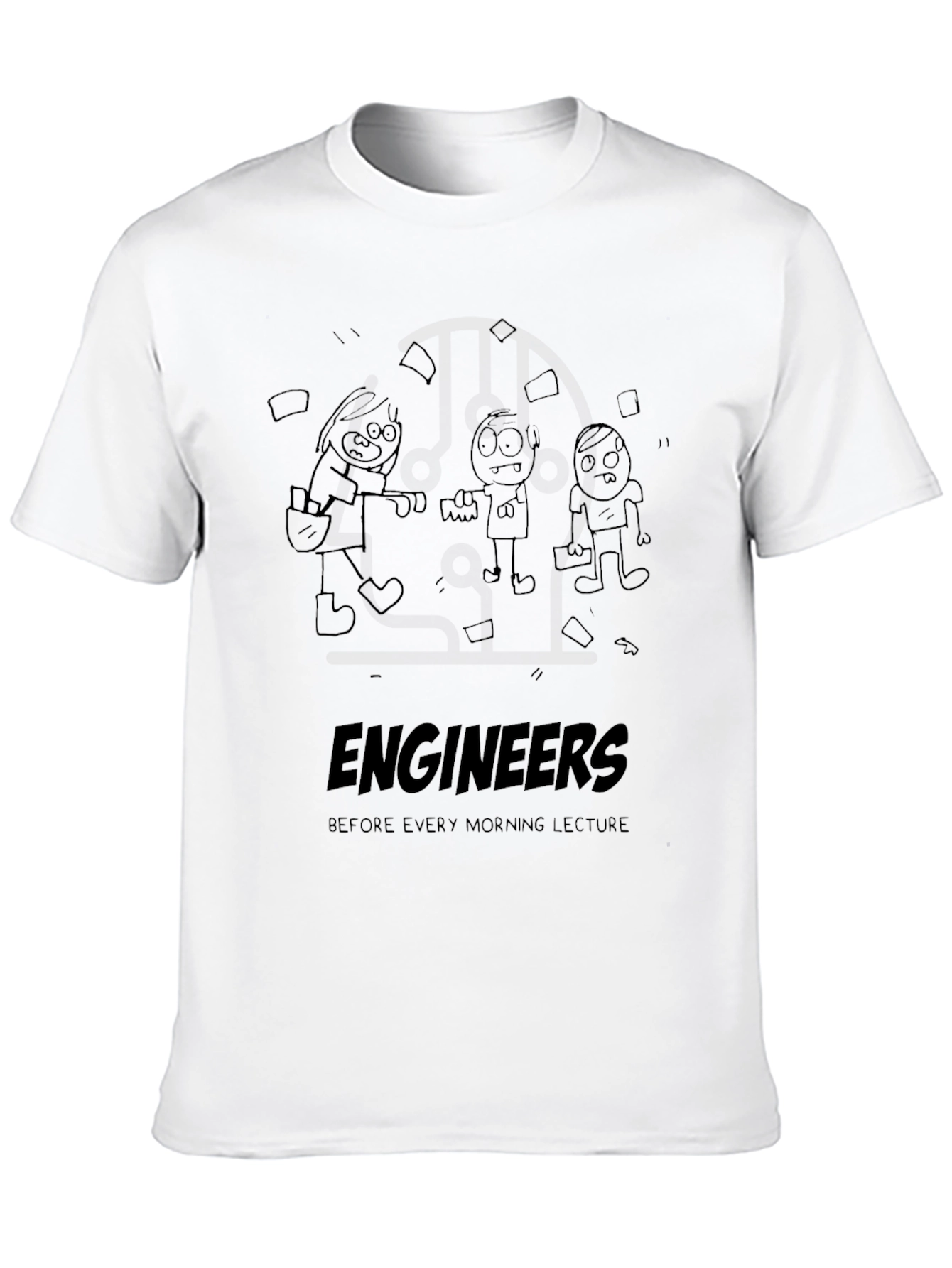 Black Engineers Before Lecture Graphic Tee - Black Cotton T-Shirt view 10