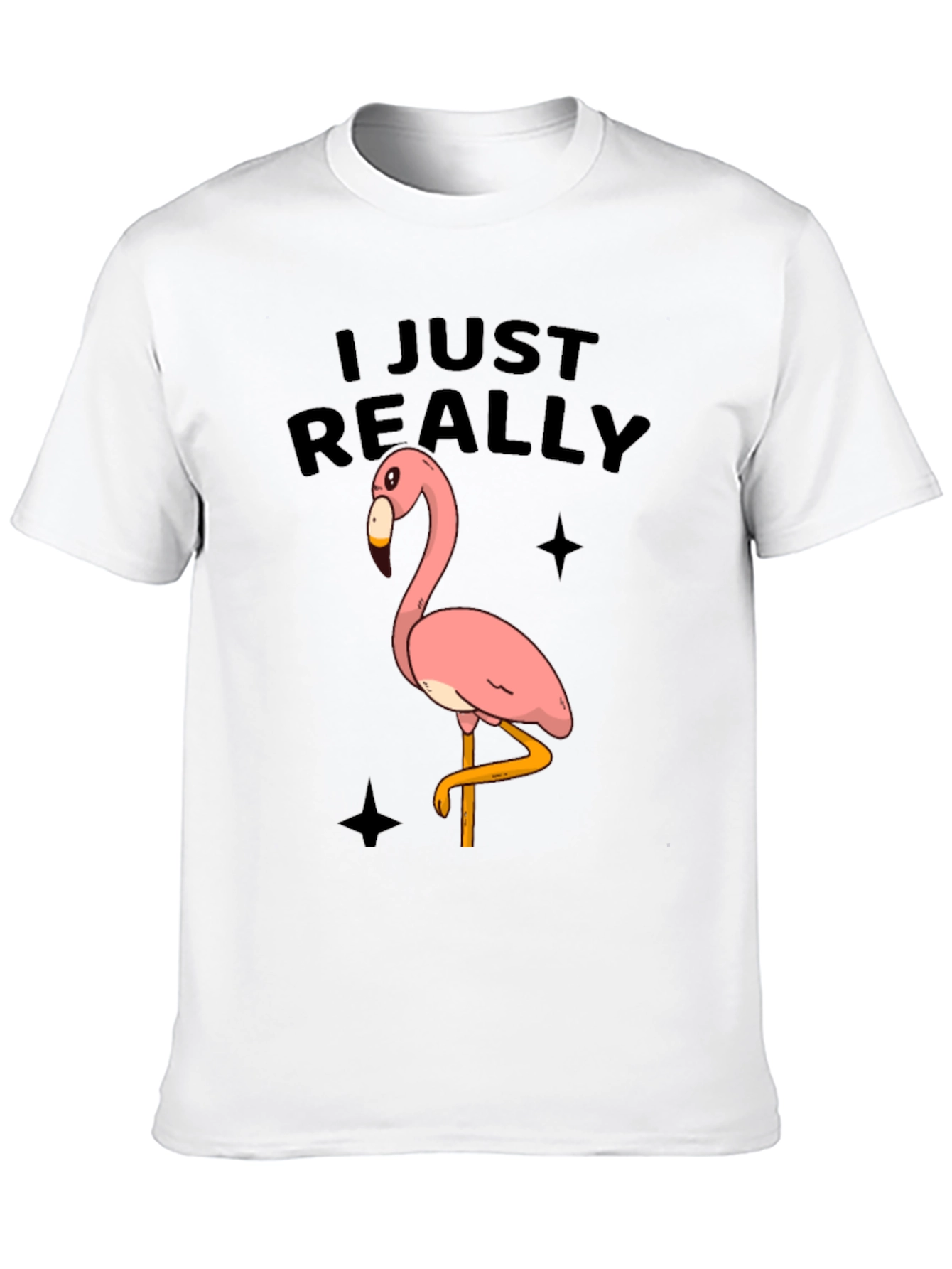 Black Funny Flamingo Graphic Tee - Just Really Love Flamingos view 10