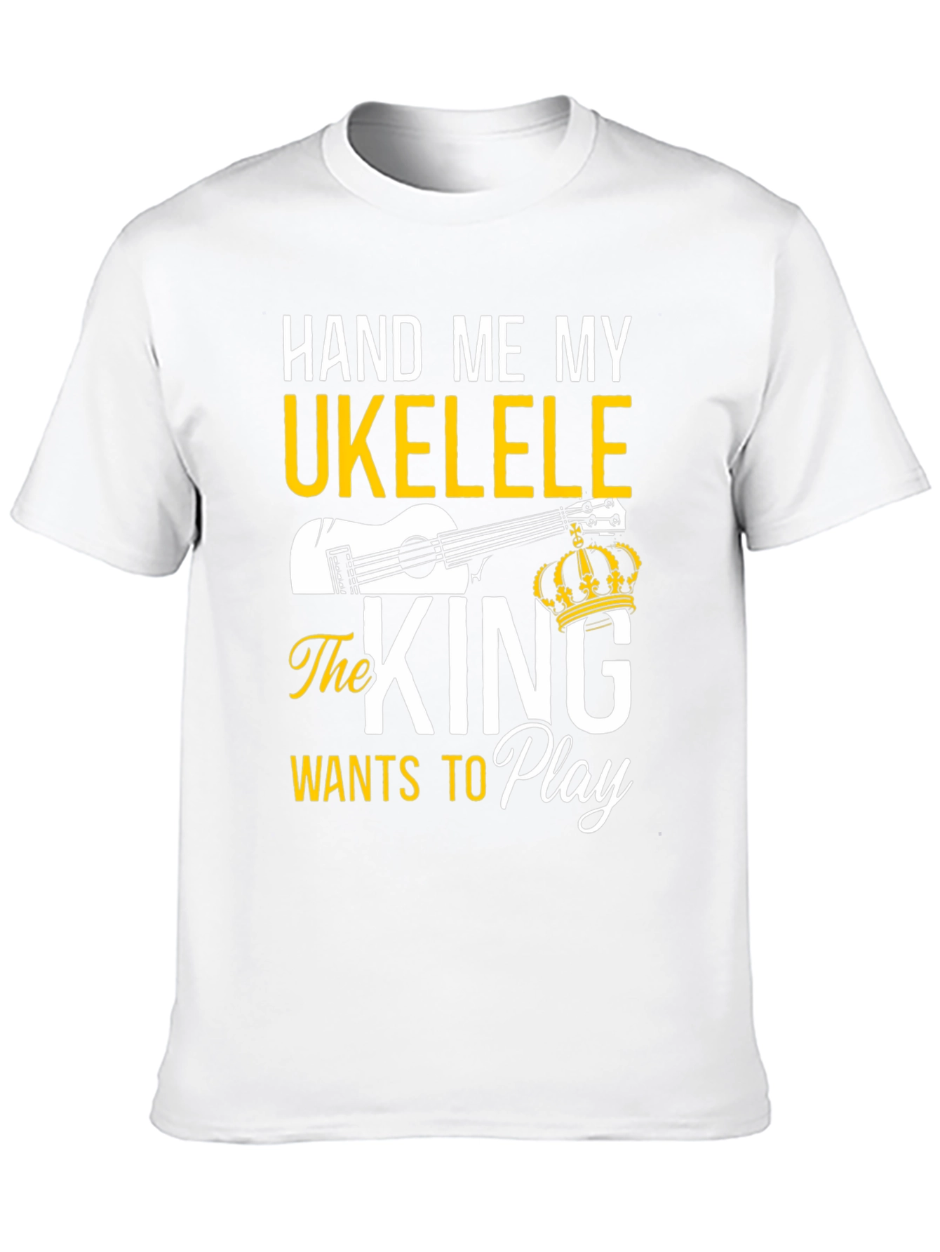 Black Hand Me My Ukulele - King T-Shirt view 10