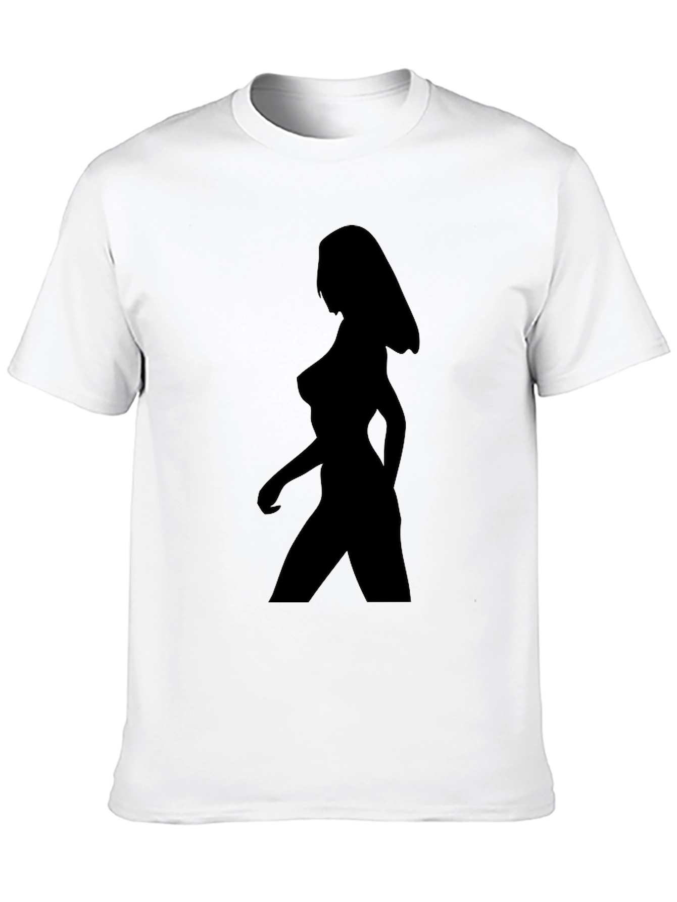 Black Silhouette Woman Graphic T-Shirt - Black Unisex Tee view 10