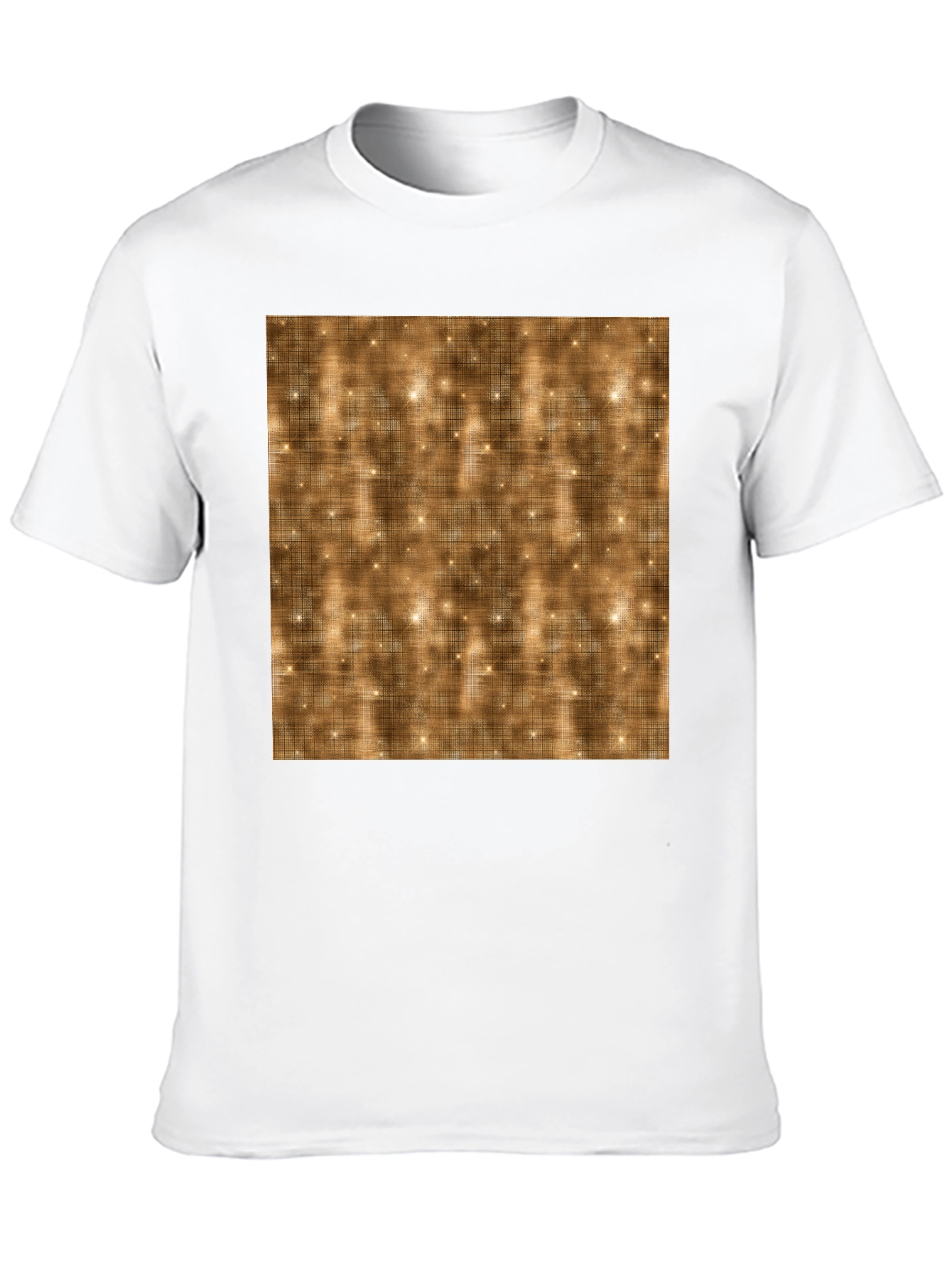 Black Men's Black T-Shirt with Abstract Gold Pattern view 10