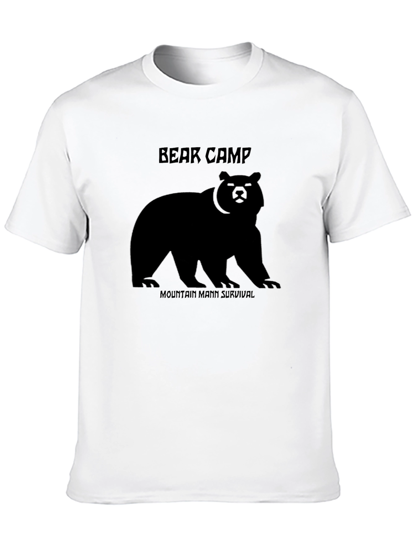 Black Bear Camp Mountain Man Survival Black T-Shirt view 10