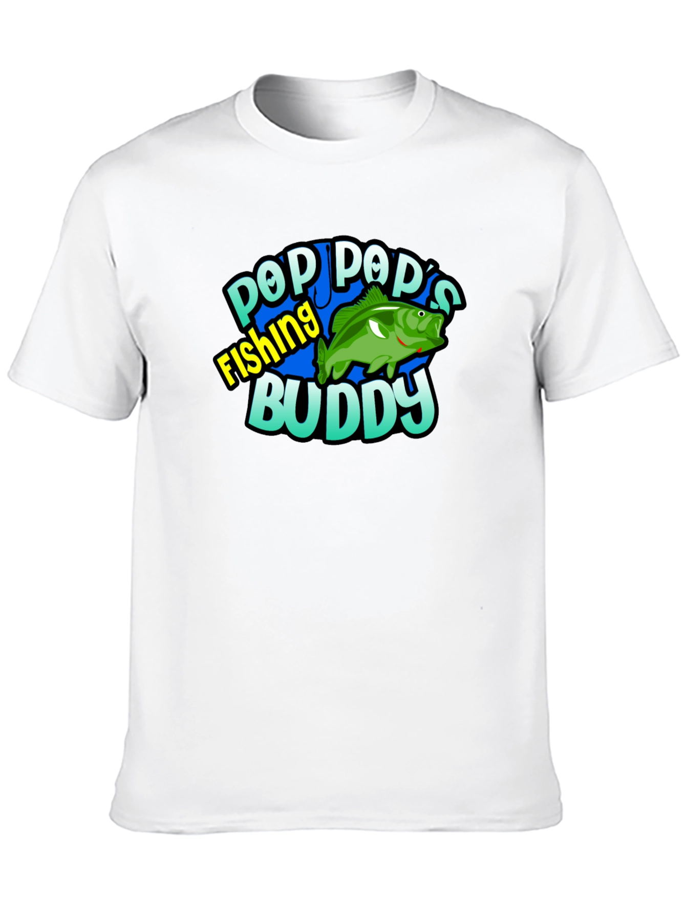 Black Pop Pop's Fishing Buddy Black T-Shirt view 10