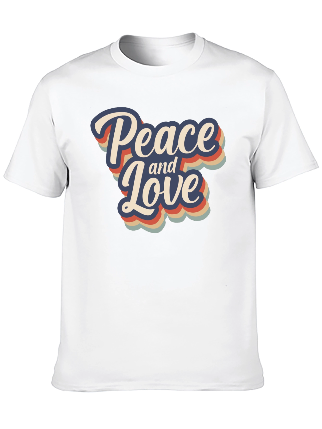 Black Peace and Love Retro Graphic T-Shirt view 10