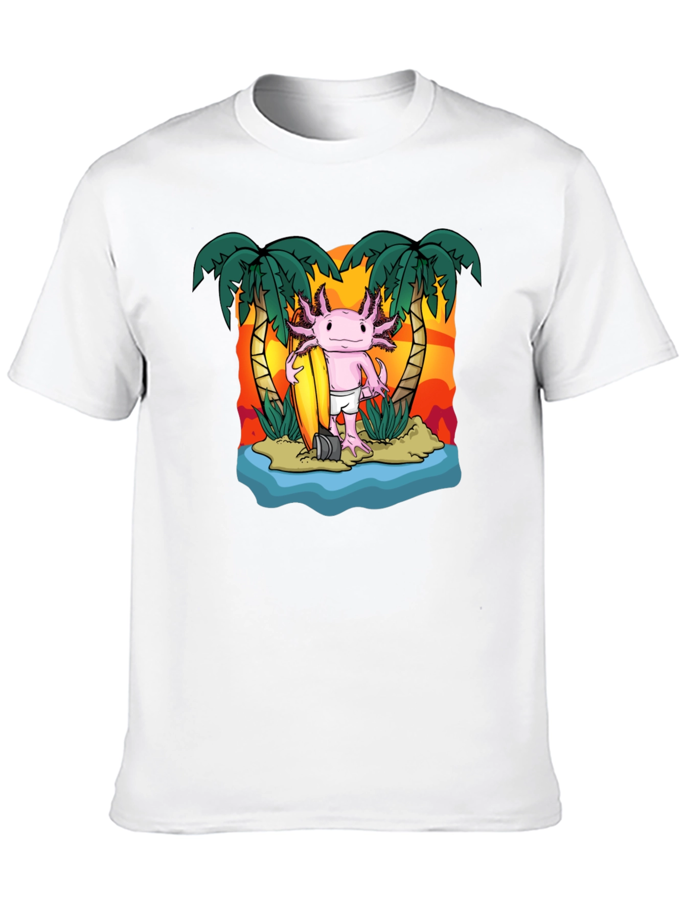 Black Axolotl Surfer T-Shirt view 10