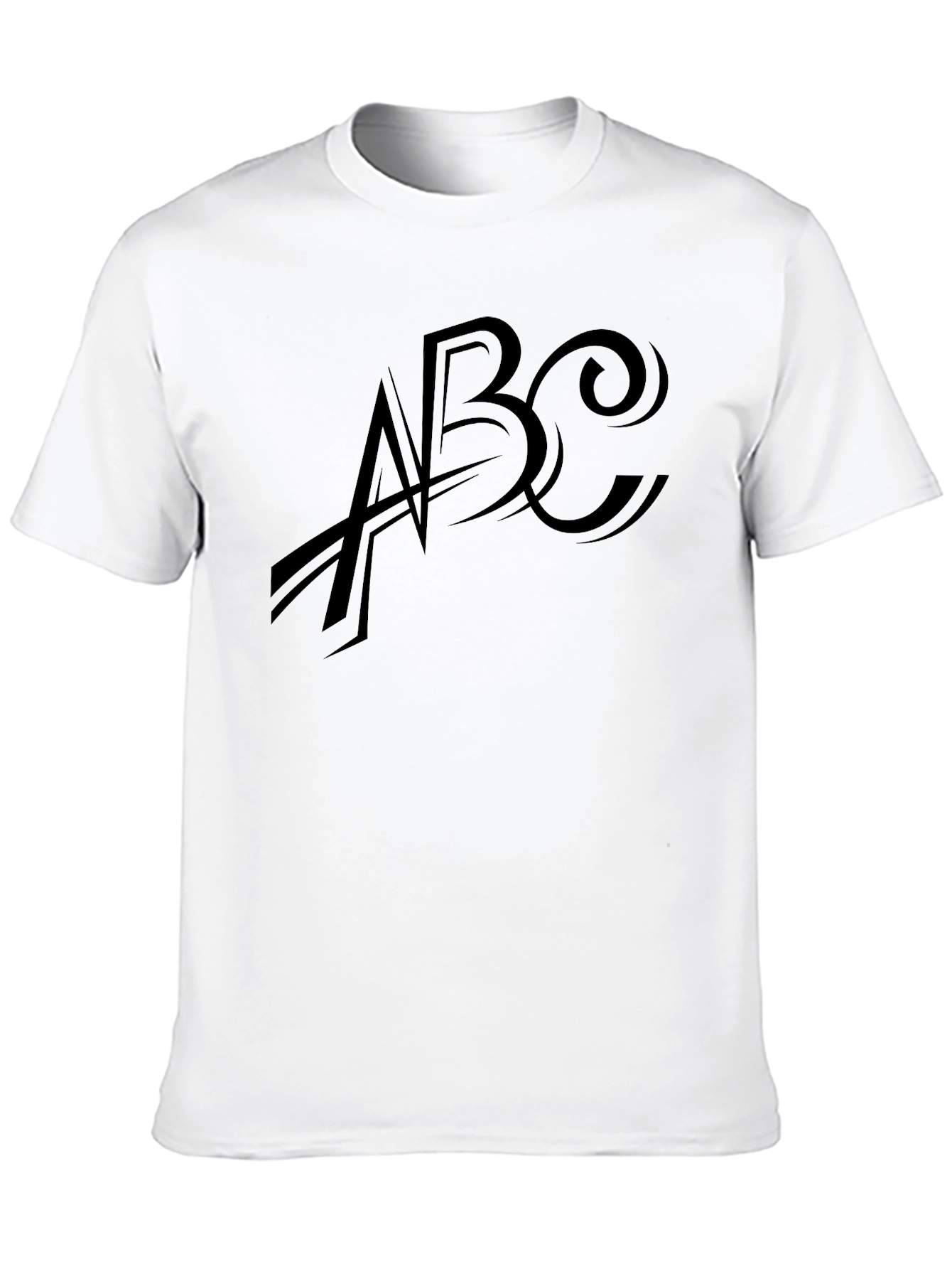 Black Men's Black Graphic Tee - ABC Design view 10