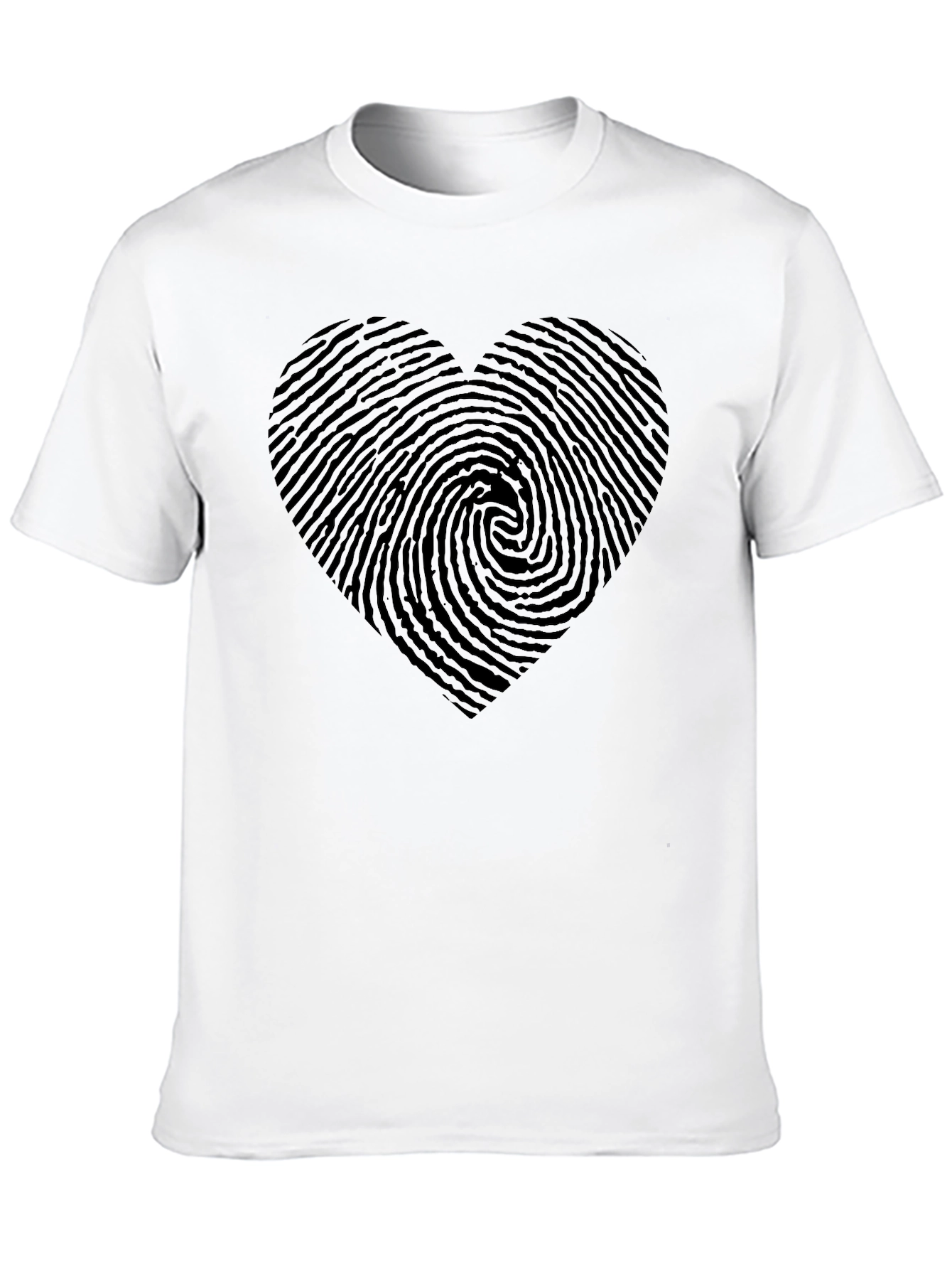 Black Fingerprint Heart Black T-Shirt view 10