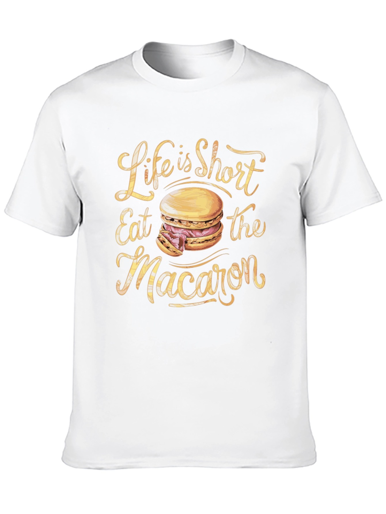Black Life is Short Eat Macaron Graphic Tee view 10