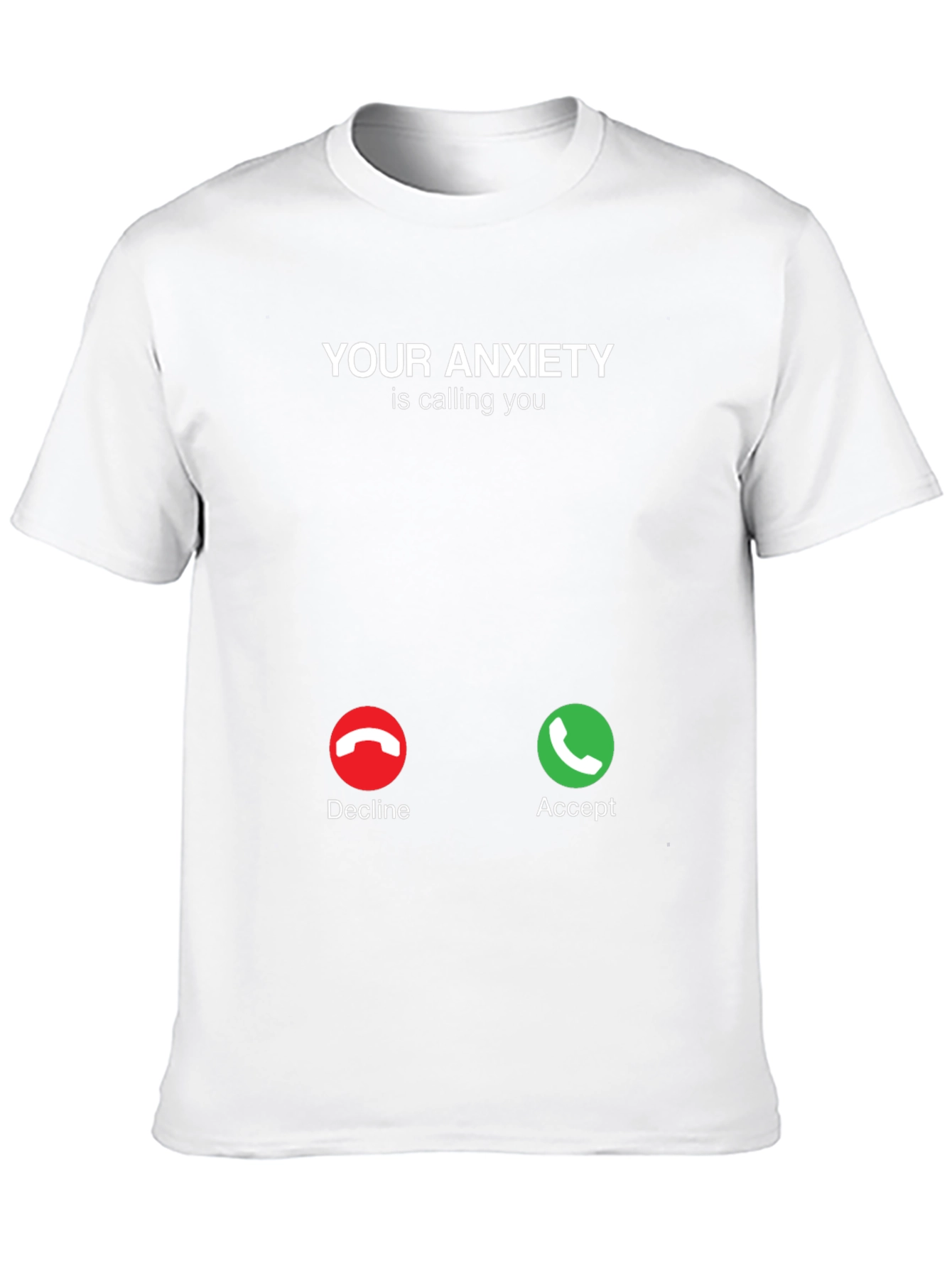 Black Anxiety Calling T-Shirt - Accept or Decline Funny Tee view 10