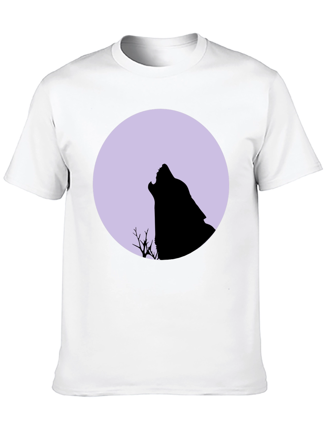 Black Wolf Moon Graphic Tee - Black Cotton T-Shirt view 10