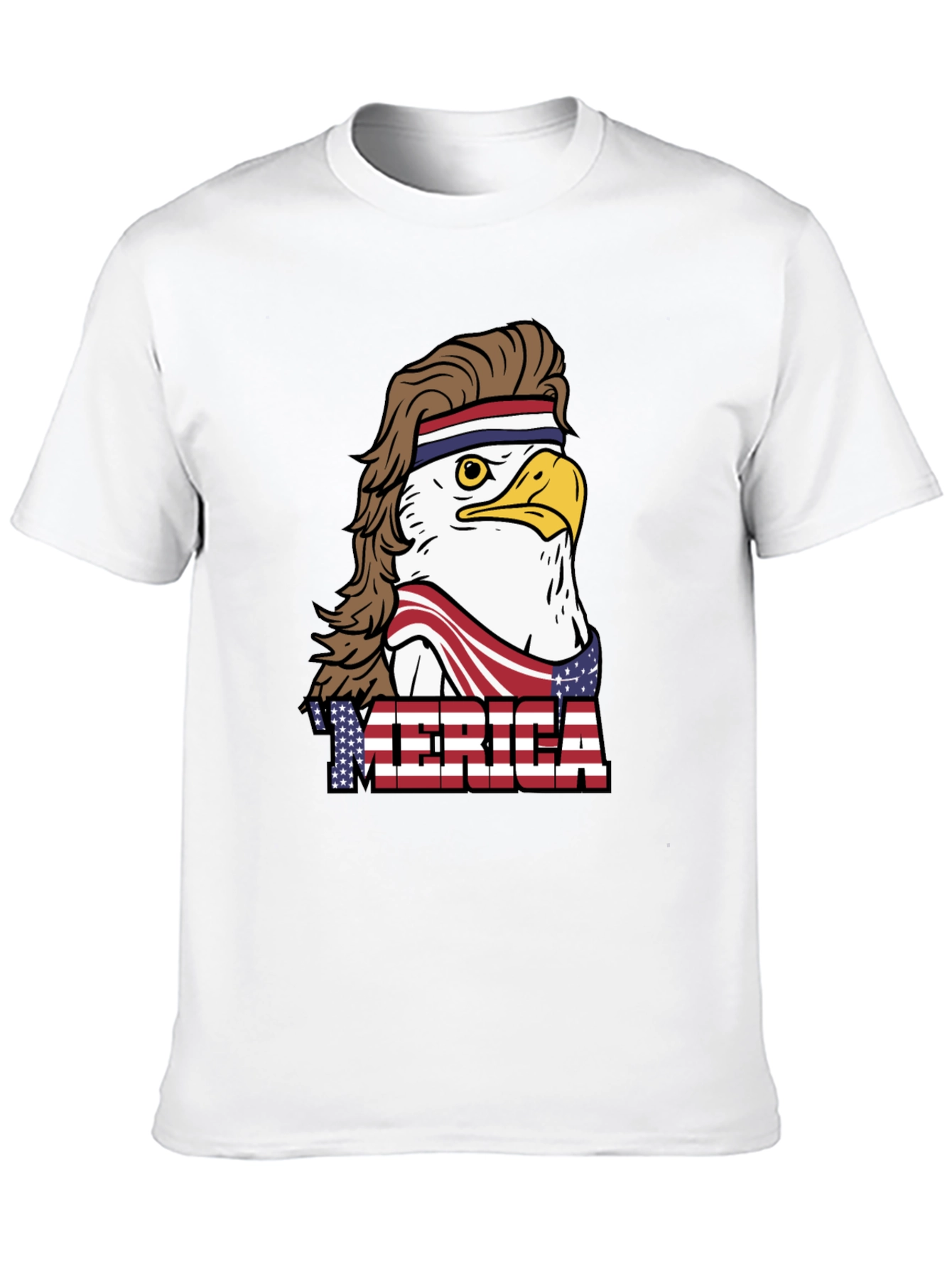 Black USA Eagle Mullet T-Shirt: Patriotic & Funny view 10