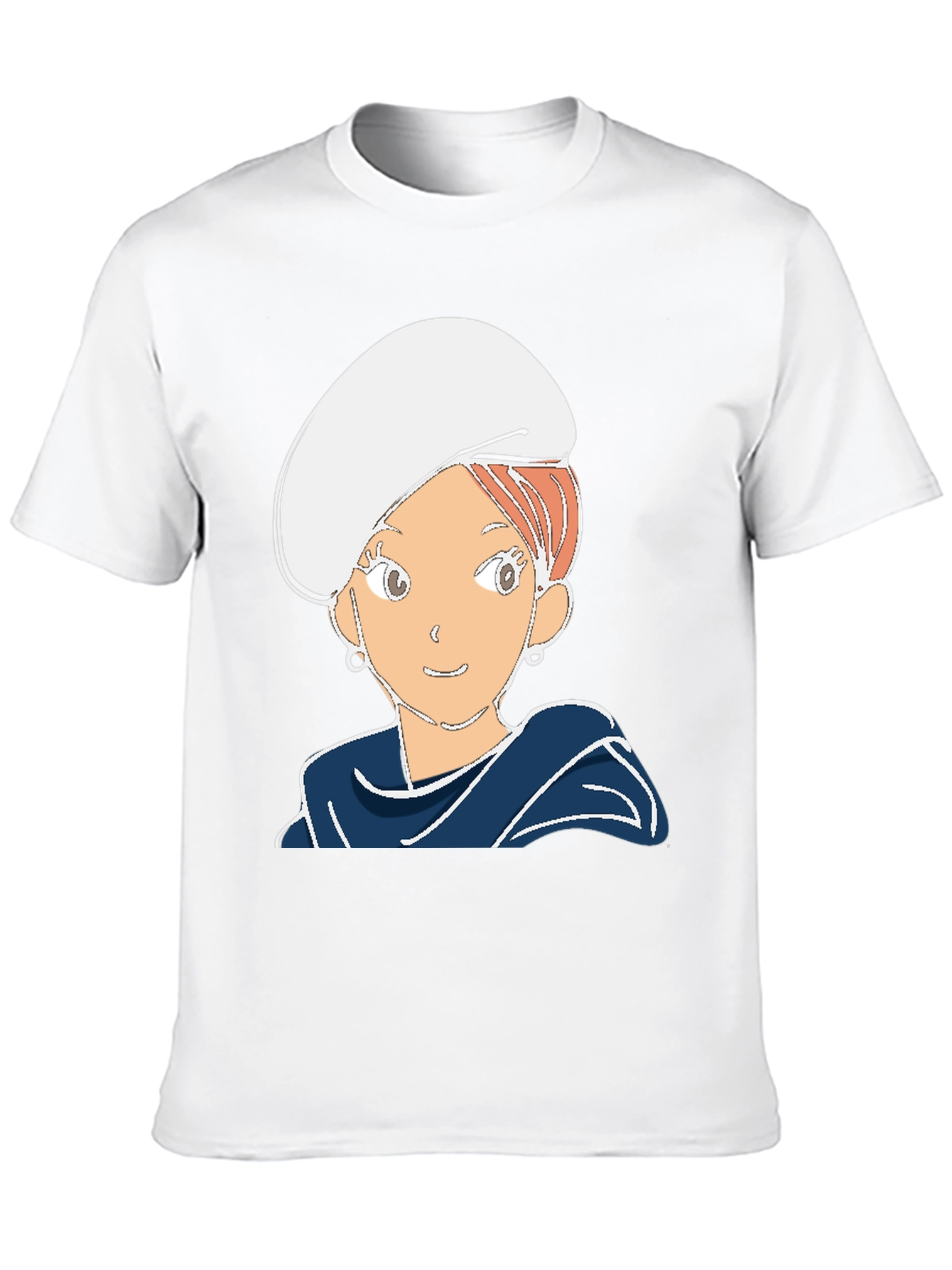 Black Cartoon Girl Graphic Tee - Black Cotton Blend T-Shirt view 10