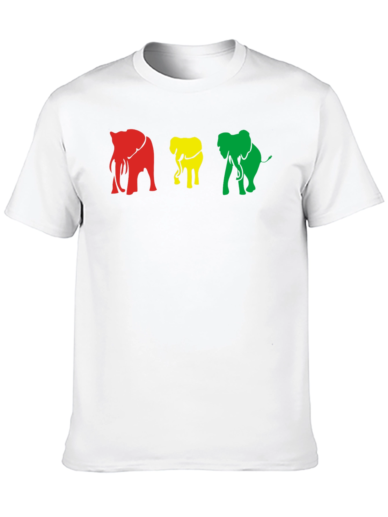Black Rasta Elephants Graphic Tee - Black Cotton T-Shirt view 10