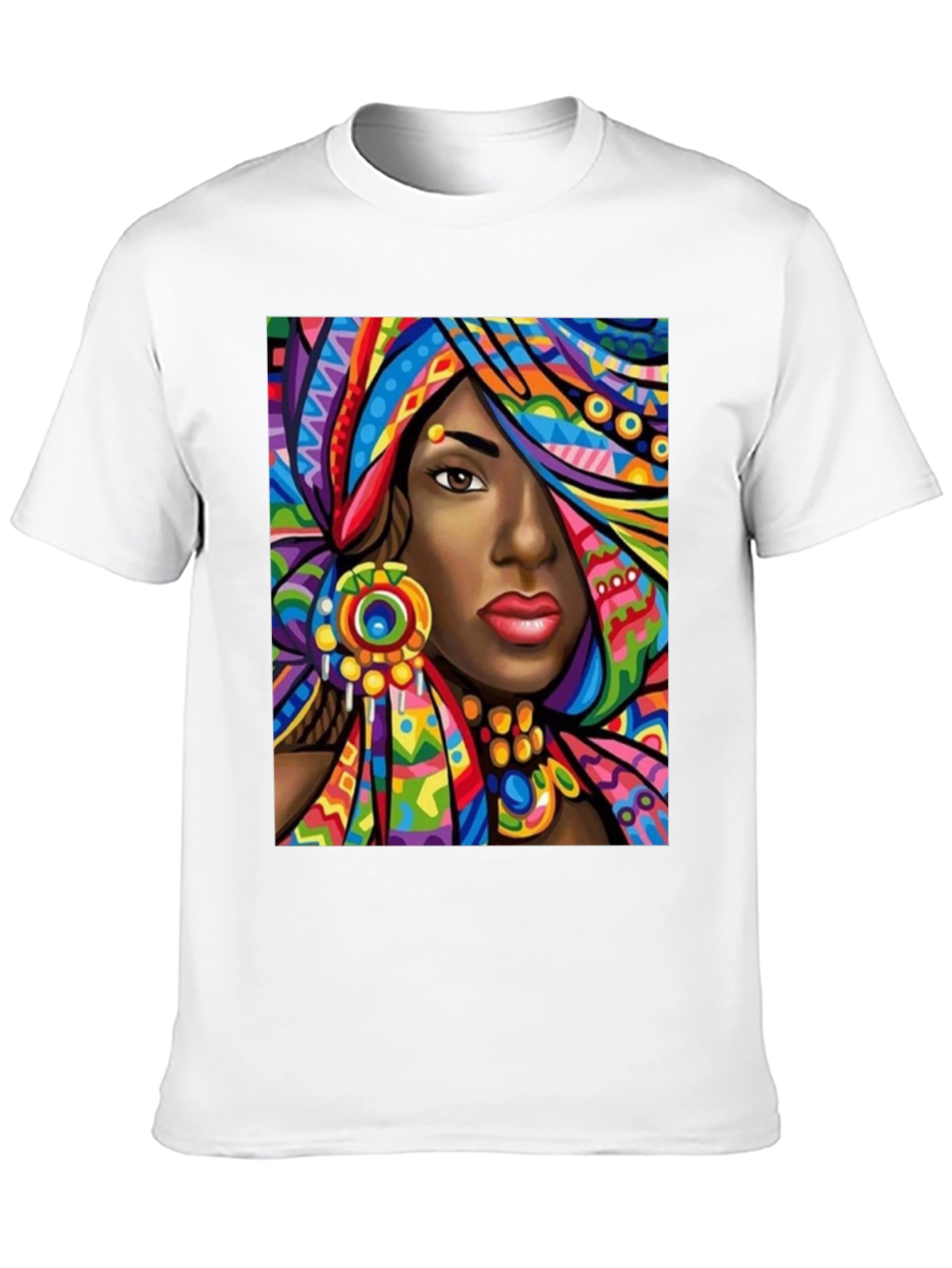 Black Colorful African Queen Graphic T-Shirt view 10