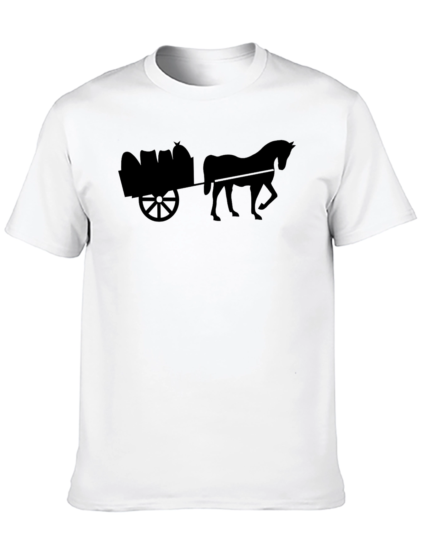 Black Horse & Cart Black T-Shirt - Equestrian Style view 10