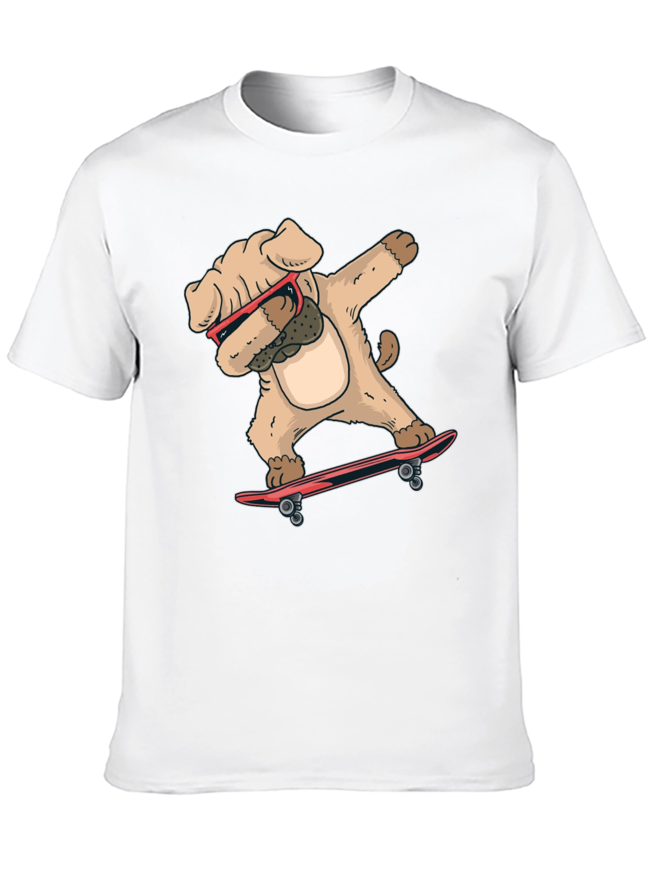 Black Dabbing Dog Skateboard T-Shirt view 10