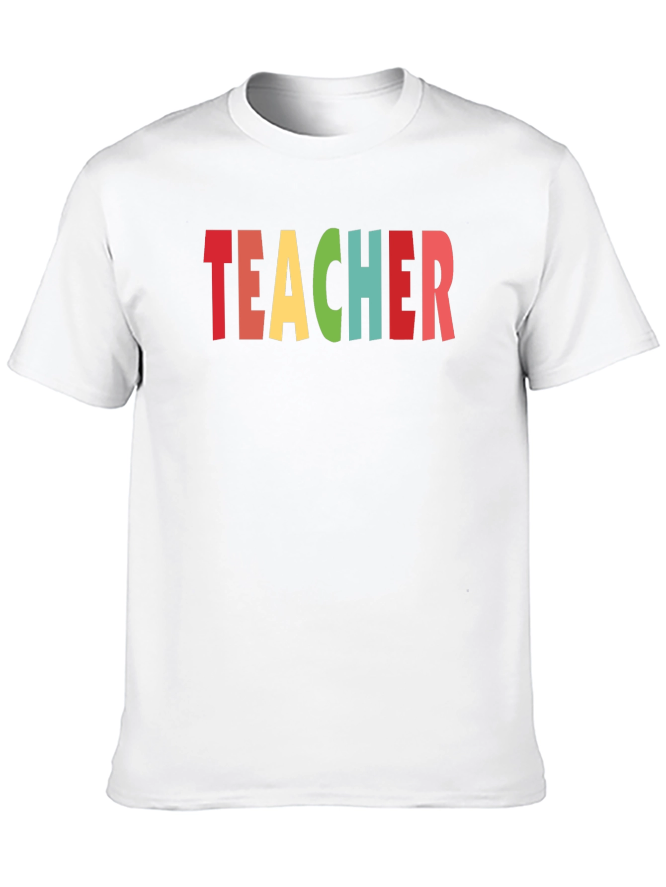 Black Colorful Teacher T-Shirt - Unisex Crew Neck view 10