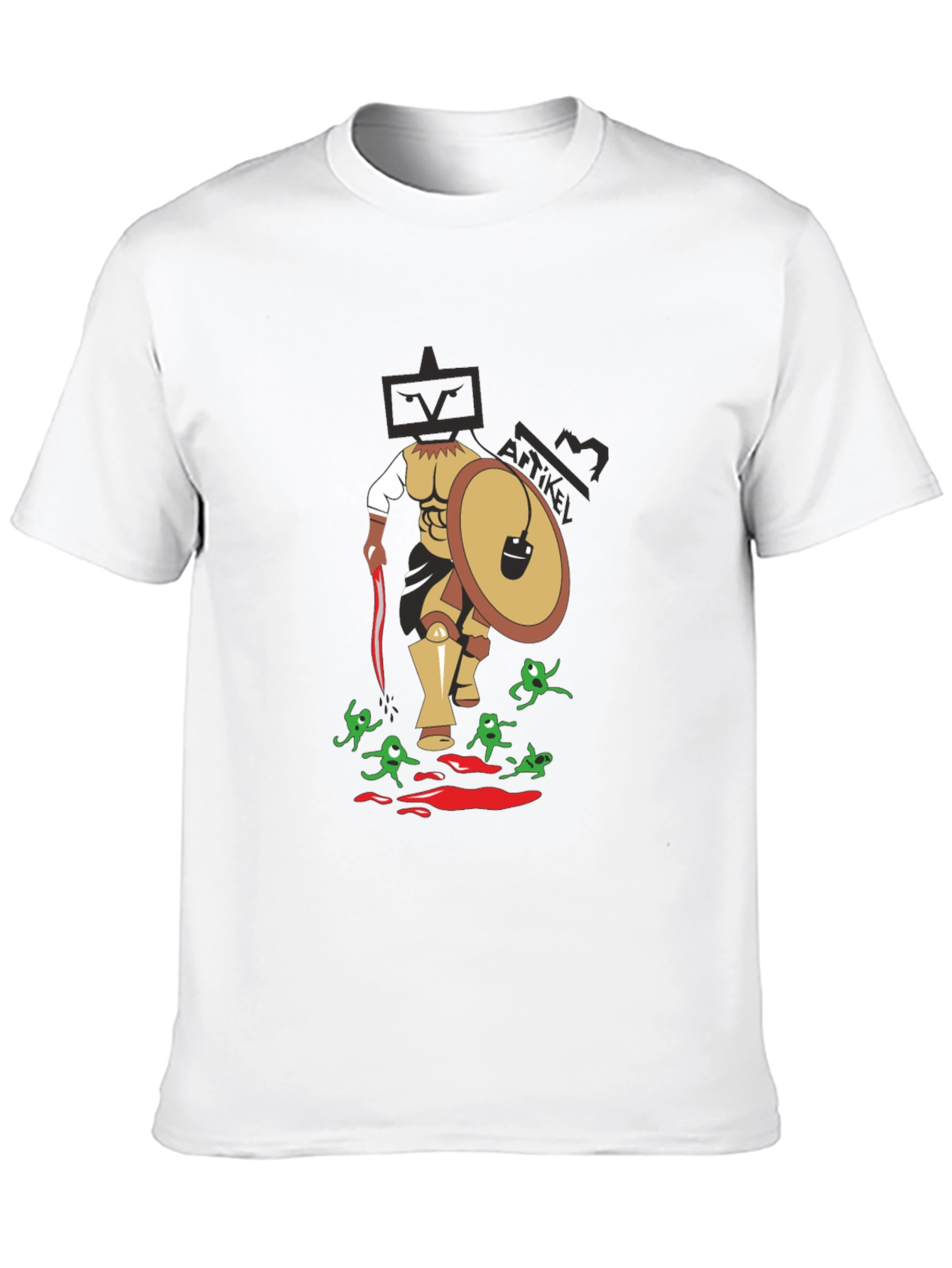 Black TV Head Warrior Graphic Tee - Black T-Shirt view 10