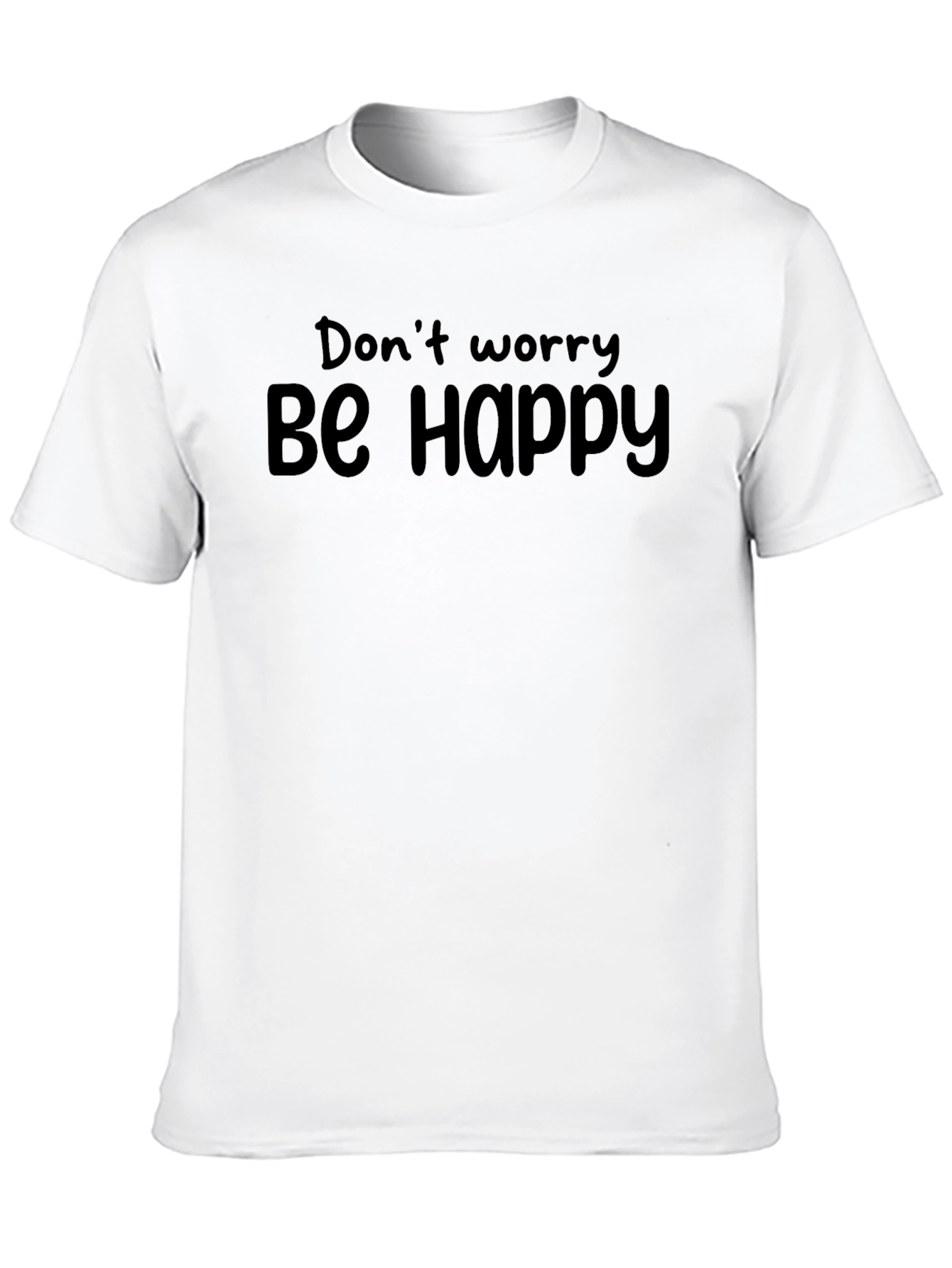 Black Don't Worry Be Happy Graphic Tee view 10