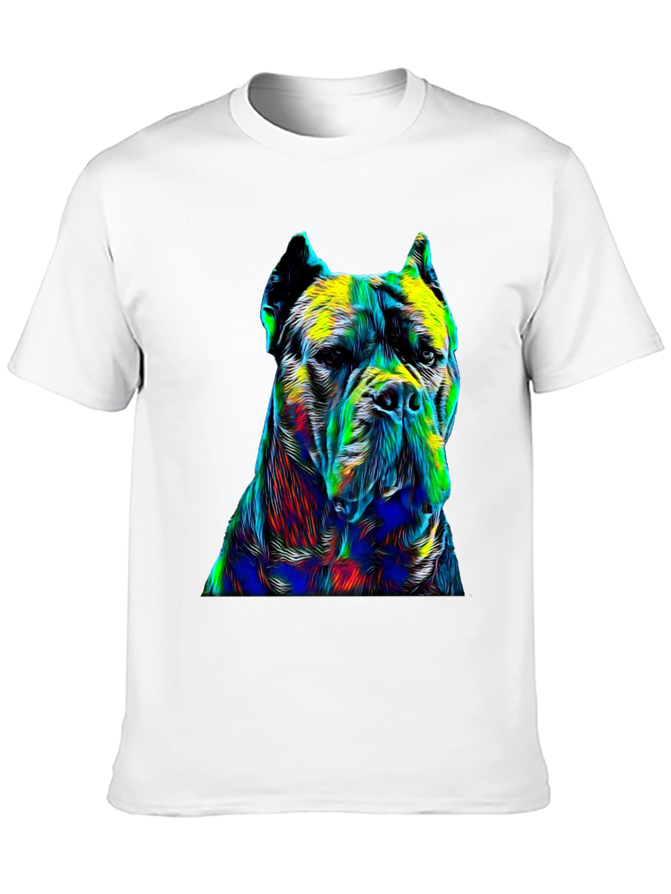 Black Abstract Dog Print Black T-Shirt view 10