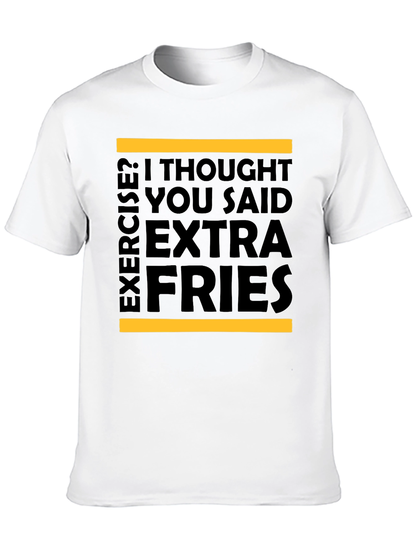 Black Extra Fries T-Shirt - Funny Foodie Tee view 10