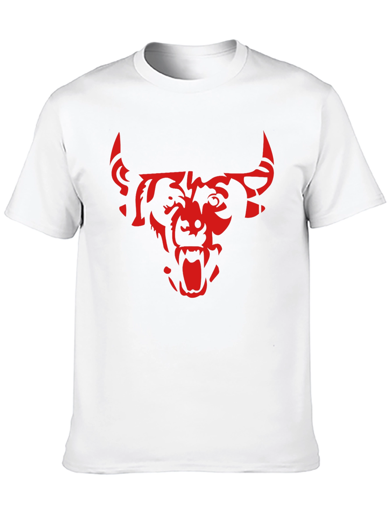 Black Men's Black T-Shirt with Red Bull Graphic view 10