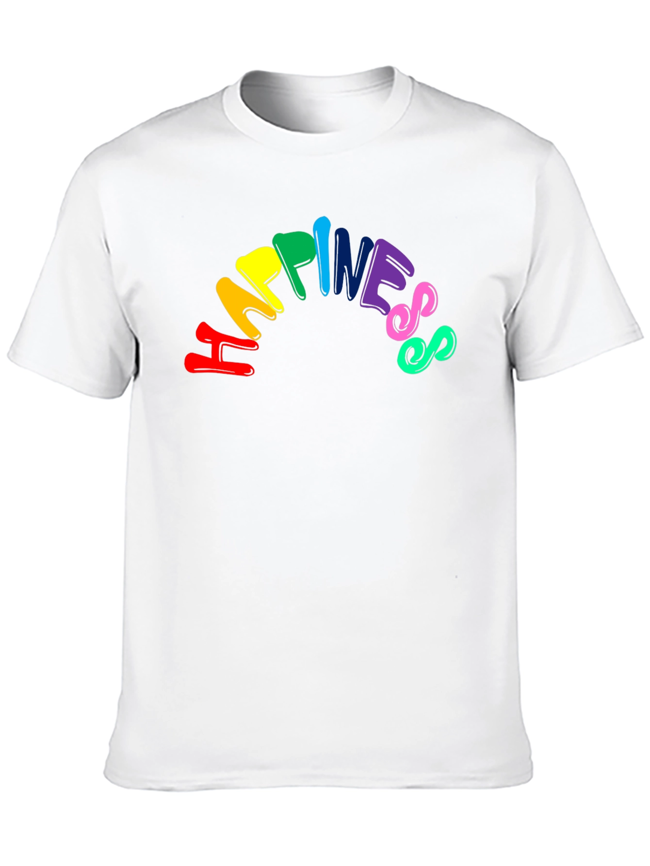 Black Happiness Rainbow Graphic Tee - Unisex Black T-Shirt view 10
