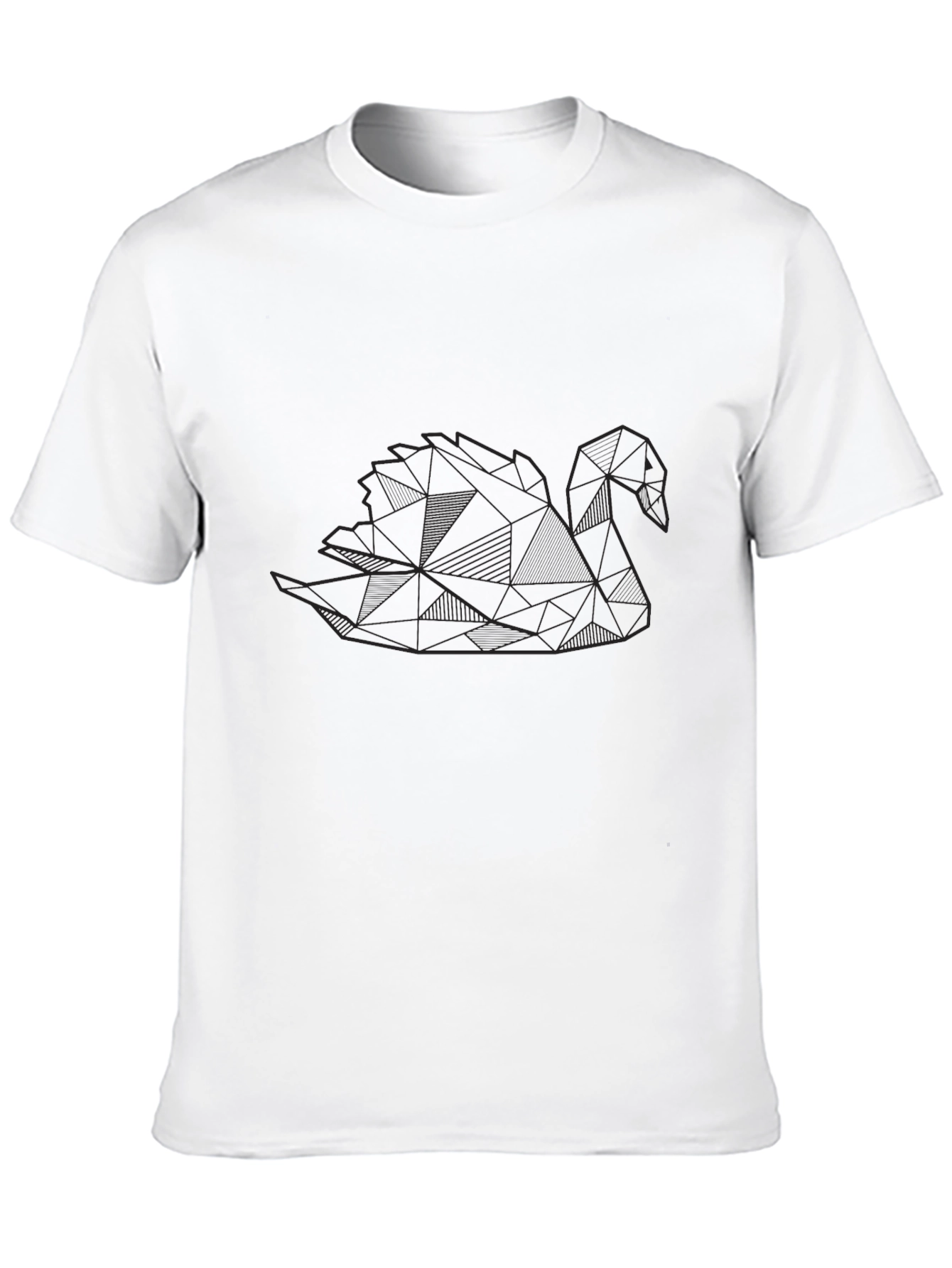 Black Geometric Swan Black T-Shirt view 10
