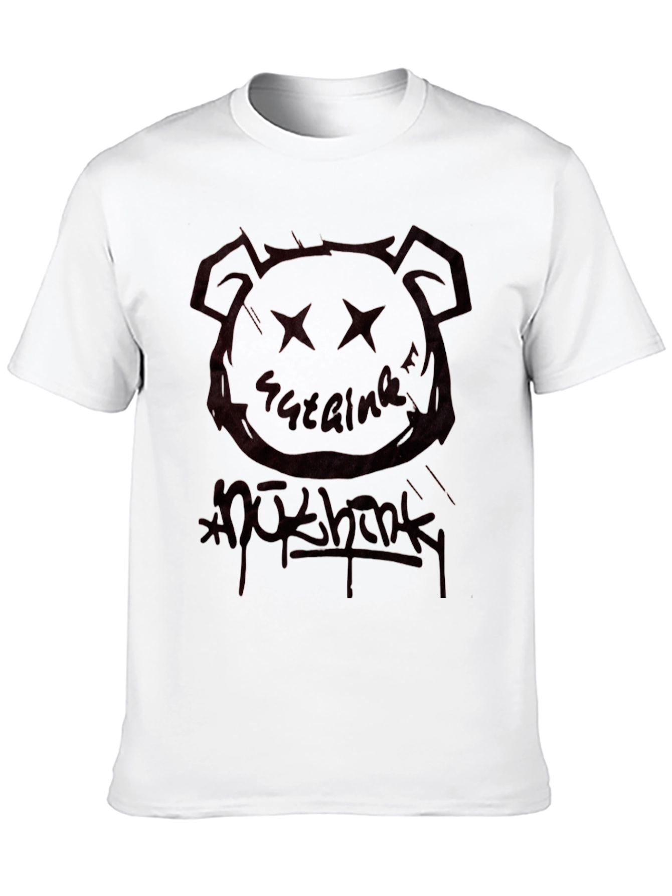 Black Black Graphic Tee - Bear Head & Graffiti view 10