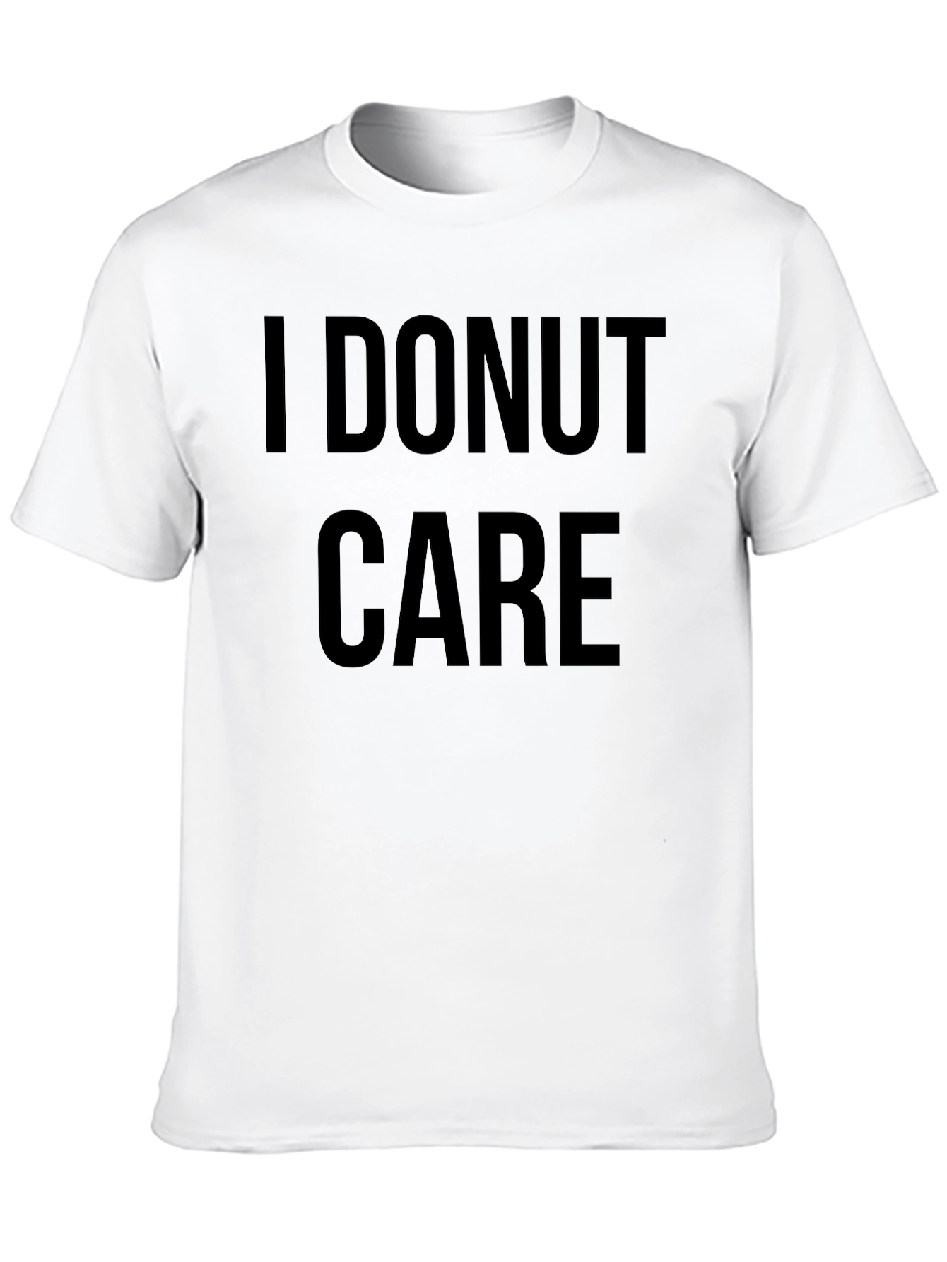 Black I Donut Care Black T-Shirt - Funny Casual Tee view 10