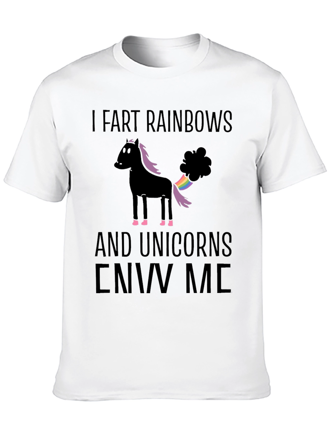 Black I Fart Rainbows Funny Graphic T-Shirt view 10