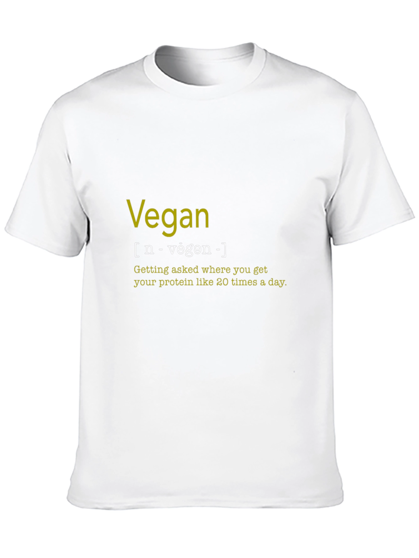 Black Vegan Definition T-Shirt - Funny Vegan Protein Joke view 10
