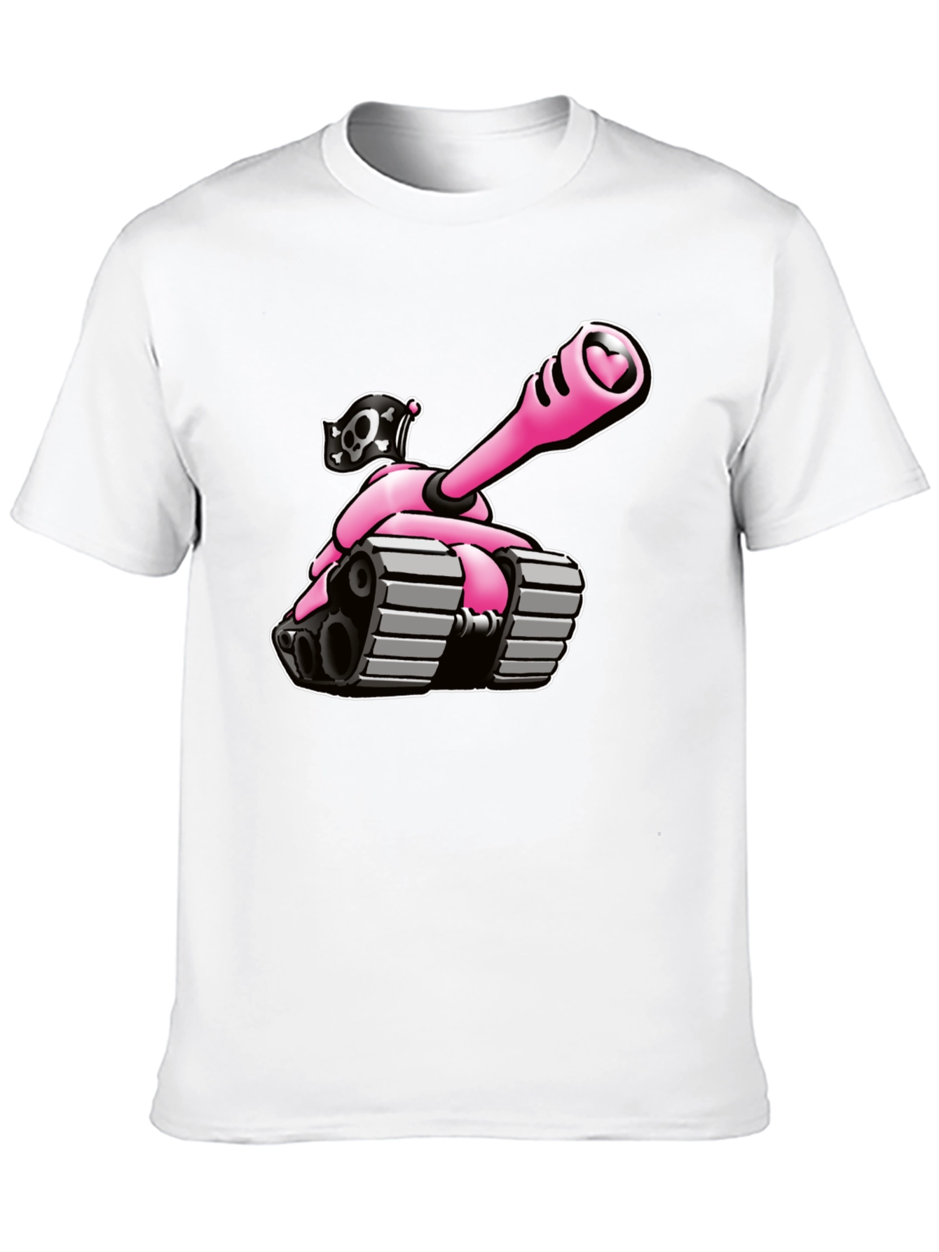 Black Pink Tank T-Shirt - Heart Cannon Pirate Tee view 10
