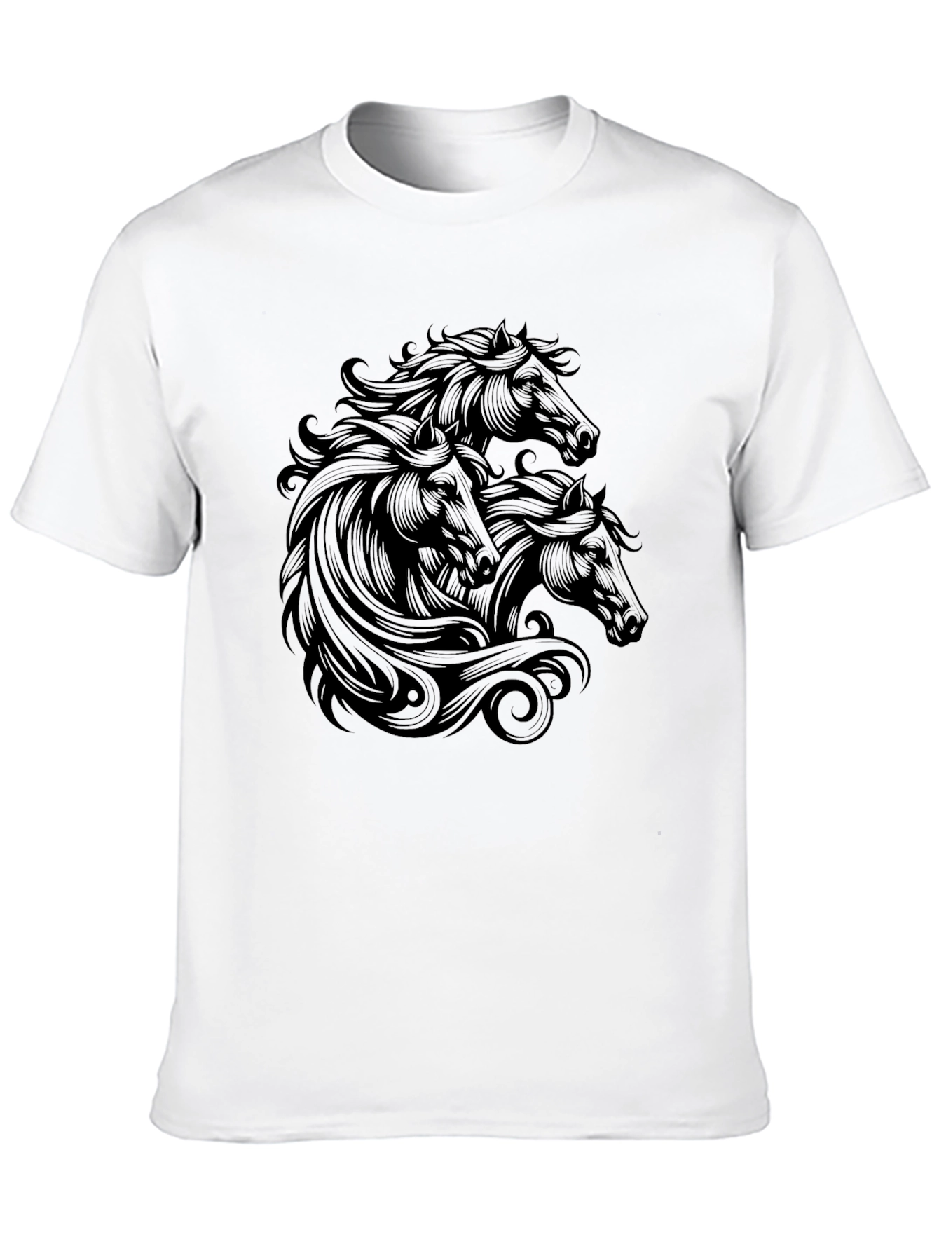 Black Black Horse T-Shirt - Graphic Tee for Men view 10